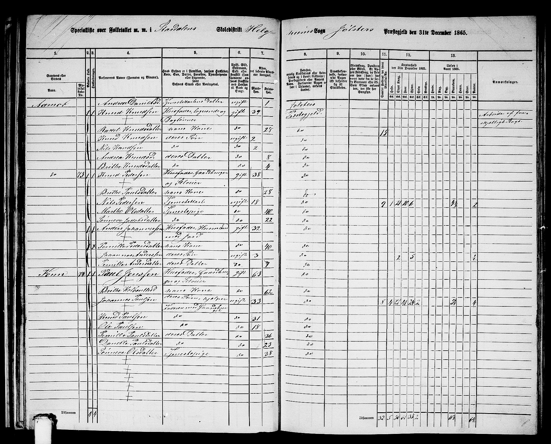 RA, 1865 census for Jølster, 1865, p. 51