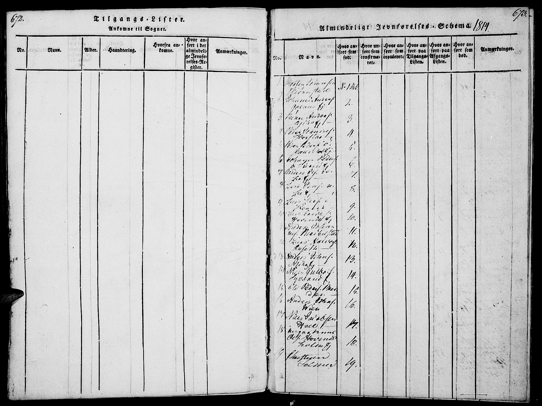Nes prestekontor, Hedmark, SAH/PREST-020/K/Ka/L0002: Parish register (official) no. 2, 1813-1827, p. 672-673
