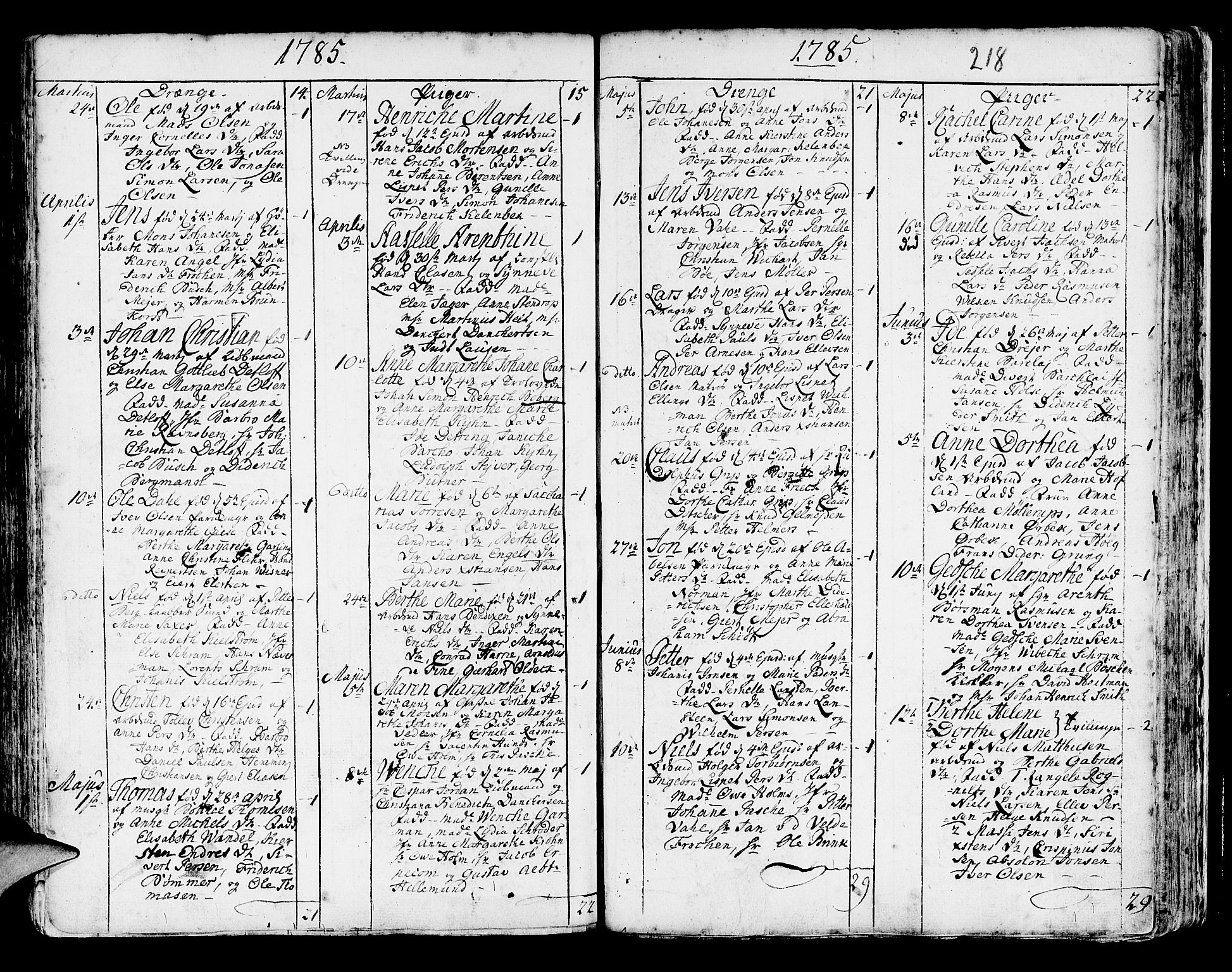 Korskirken sokneprestembete, SAB/A-76101/H/Haa/L0005: Parish register (official) no. A 5, 1751-1789, p. 218