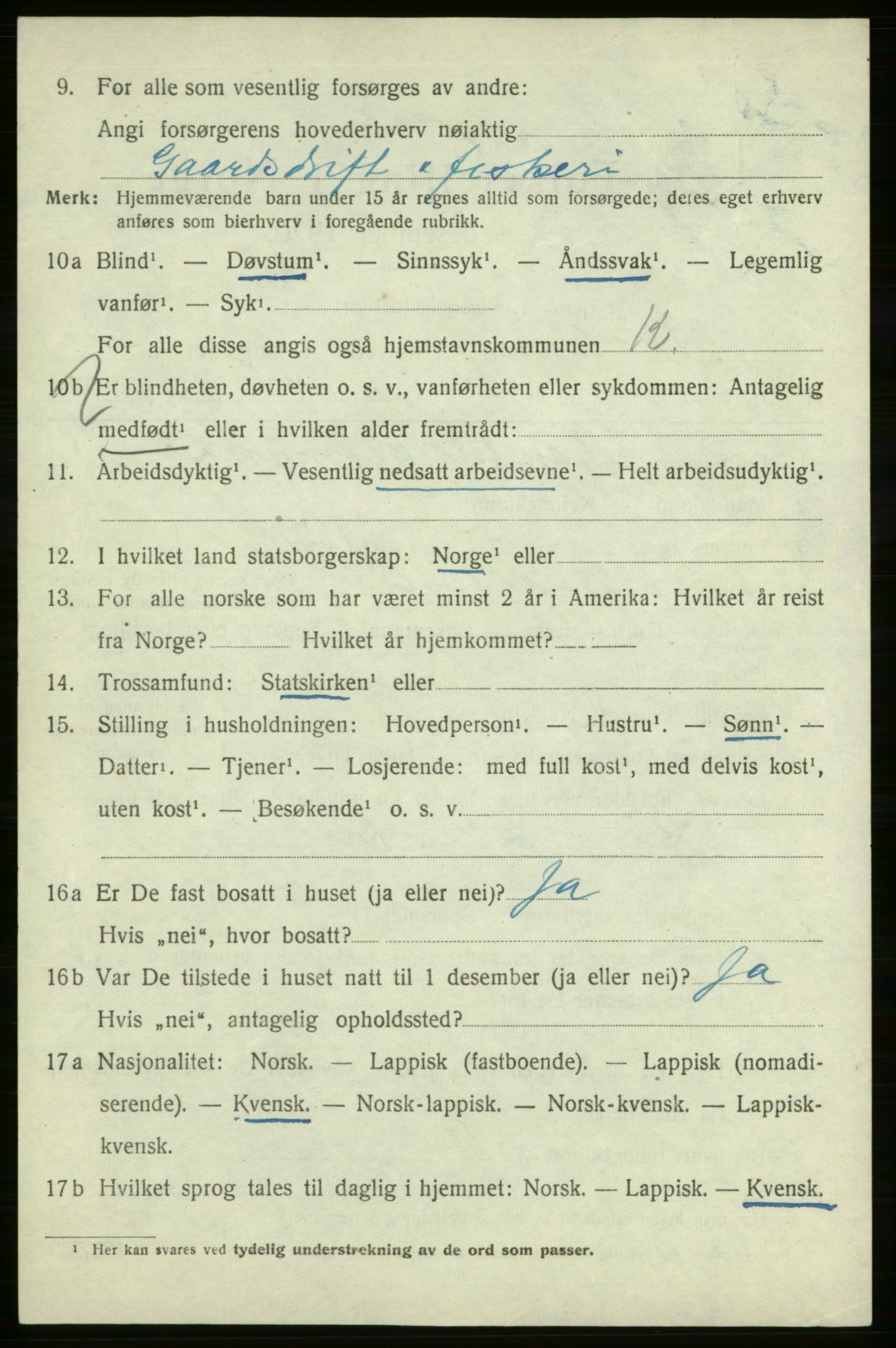 SATØ, 1920 census for , 1920, p. 1333