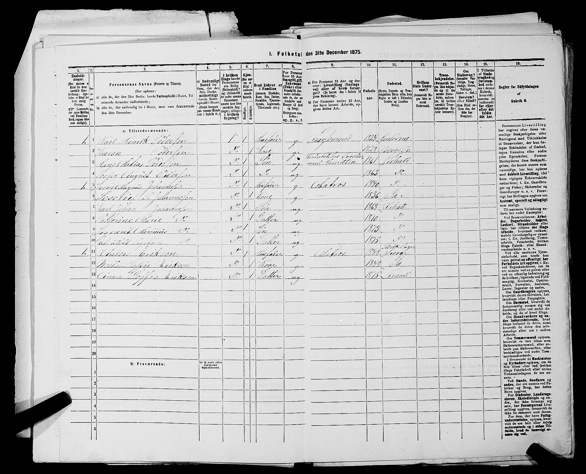 RA, 1875 census for 0101P Fredrikshald, 1875, p. 28