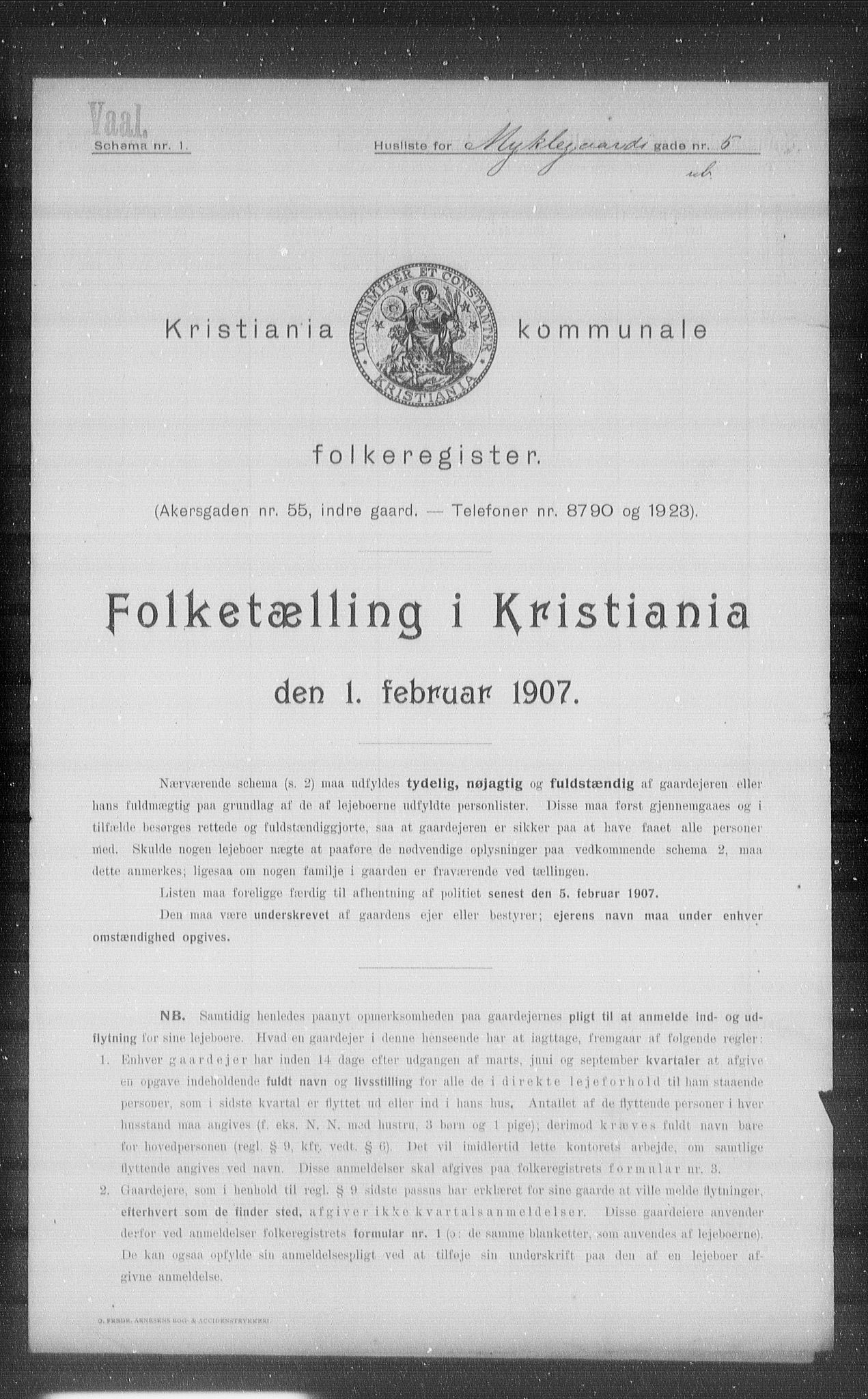 OBA, Municipal Census 1907 for Kristiania, 1907, p. 34914