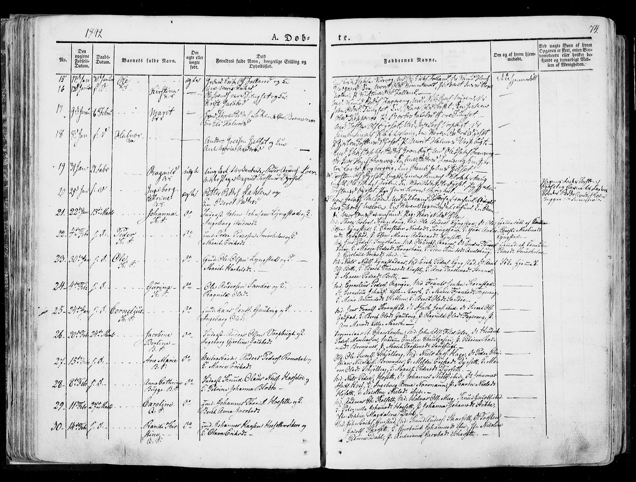 Ministerialprotokoller, klokkerbøker og fødselsregistre - Møre og Romsdal, AV/SAT-A-1454/568/L0803: Parish register (official) no. 568A10, 1830-1853, p. 74