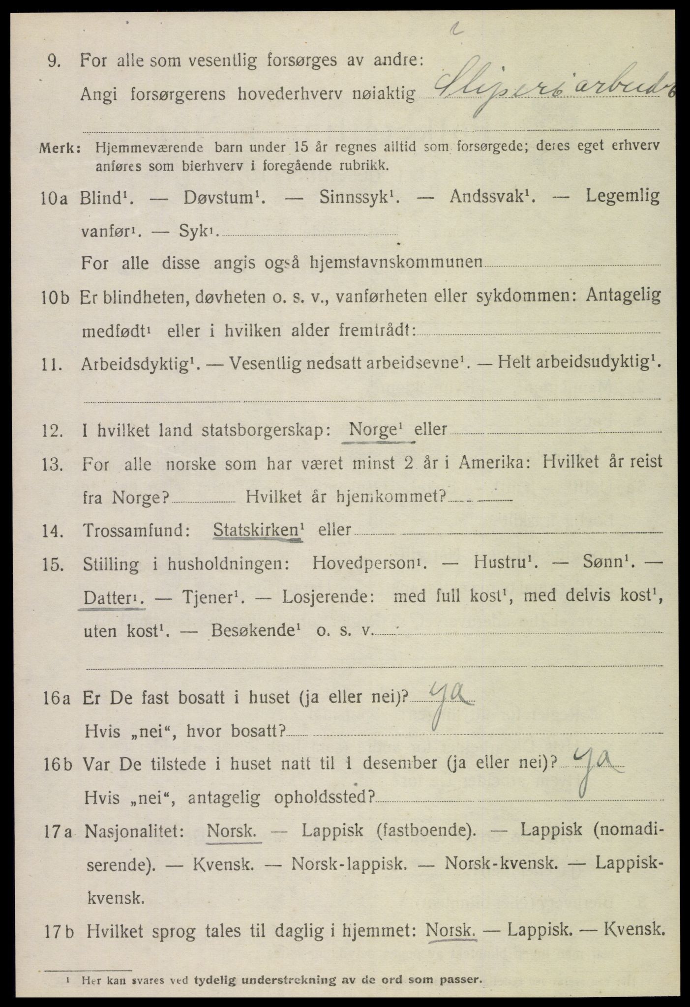 SAT, 1920 census for Egge, 1920, p. 1311