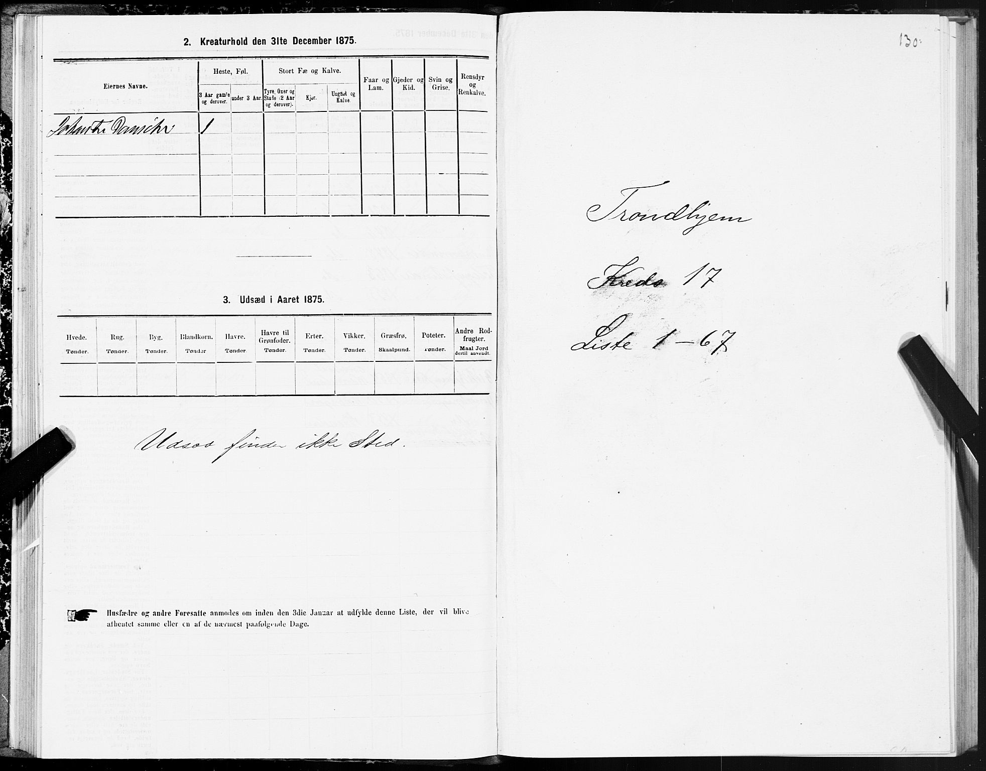 SAT, 1875 census for 1601 Trondheim, 1875, p. 9130