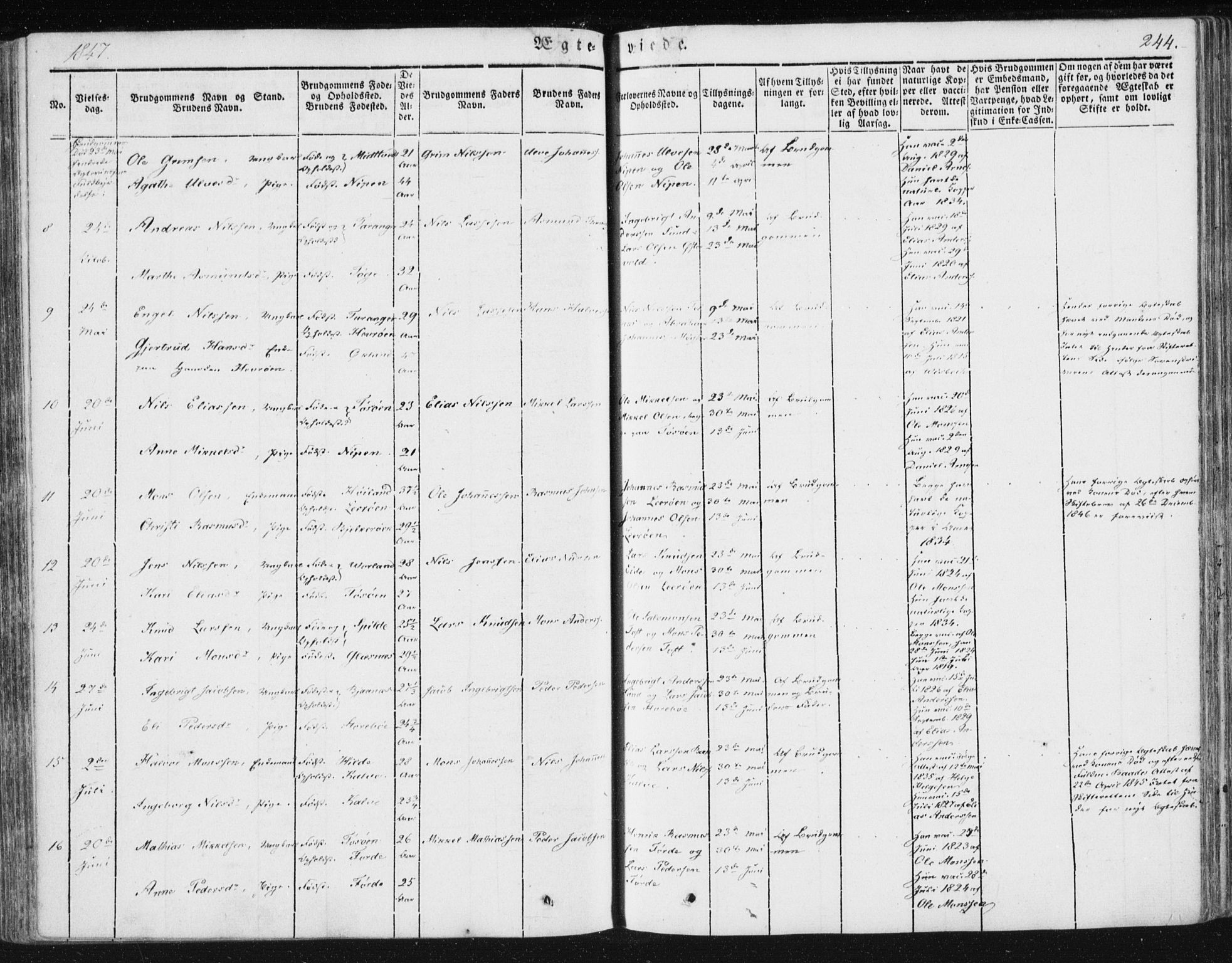 Sund sokneprestembete, AV/SAB-A-99930: Parish register (official) no. A 13, 1835-1849, p. 244