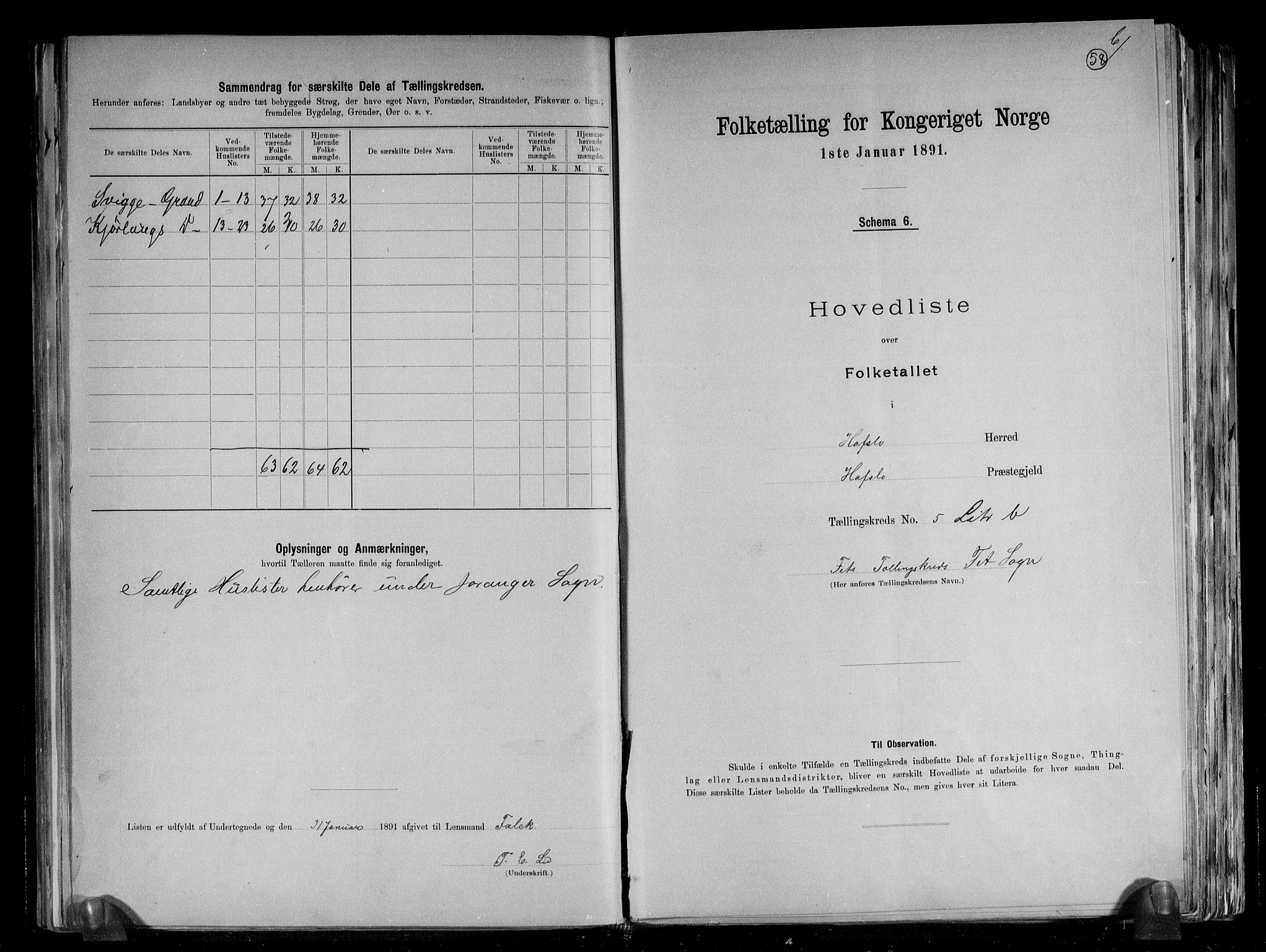 RA, 1891 census for 1425 Hafslo, 1891, p. 20