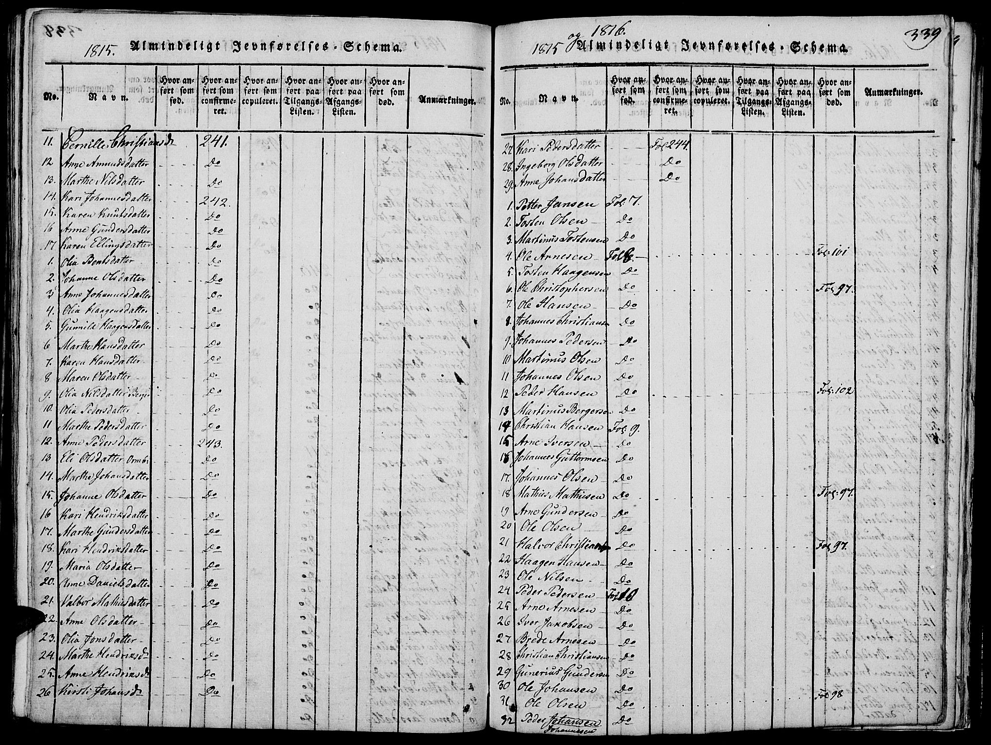 Grue prestekontor, SAH/PREST-036/H/Ha/Hab/L0002: Parish register (copy) no. 2, 1815-1841, p. 339