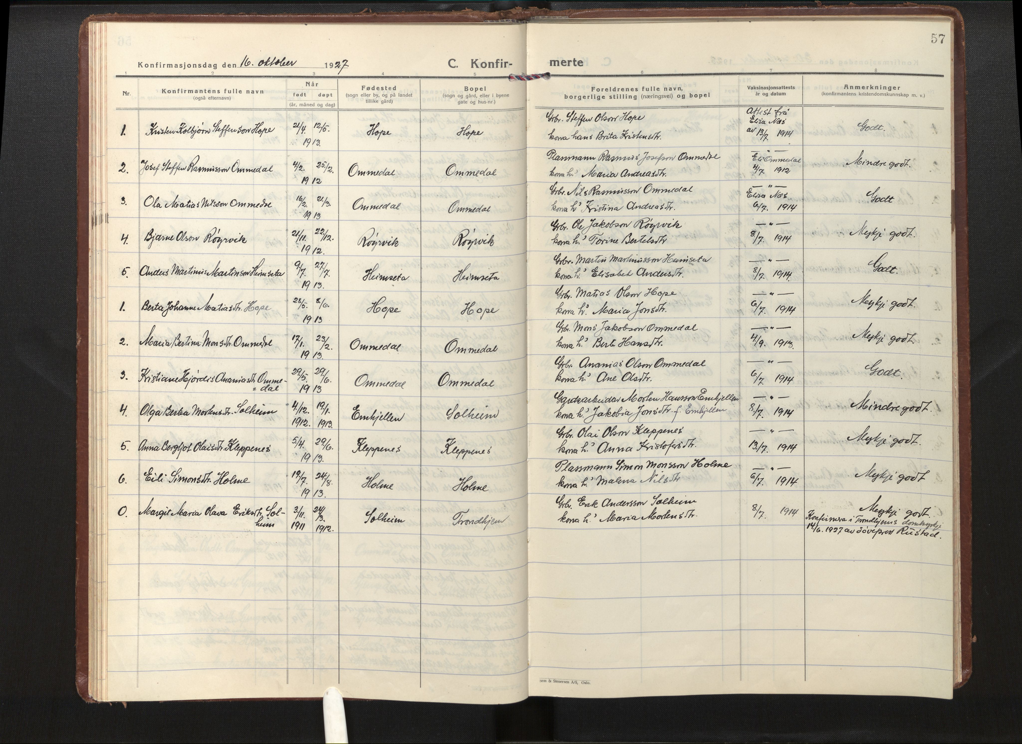 Gloppen sokneprestembete, AV/SAB-A-80101/H/Haa/Haae/L0003: Parish register (official) no. E 3, 1925-1951, p. 56b-57a