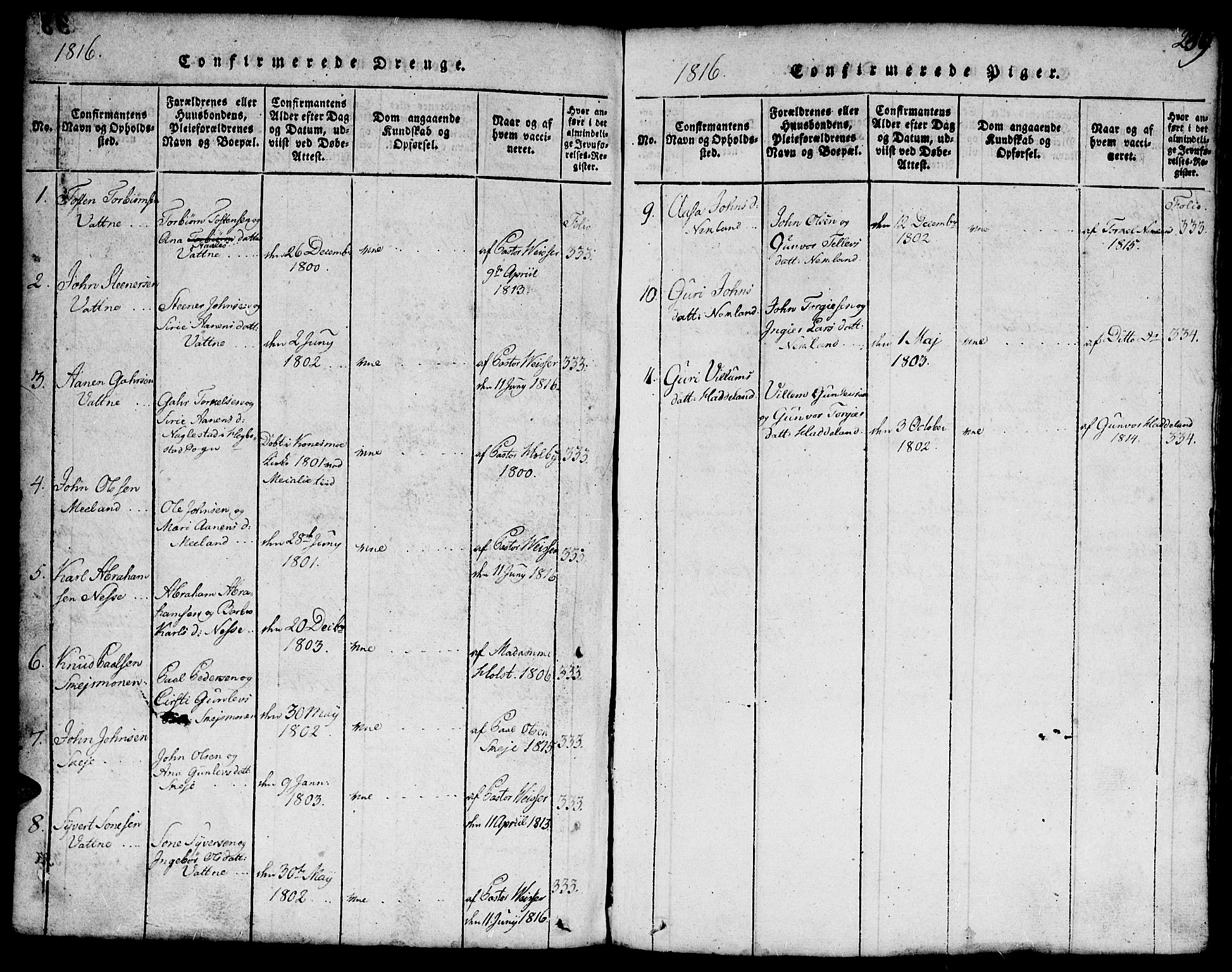 Hægebostad sokneprestkontor, SAK/1111-0024/F/Fb/Fbb/L0001: Parish register (copy) no. B 1, 1816-1850, p. 239