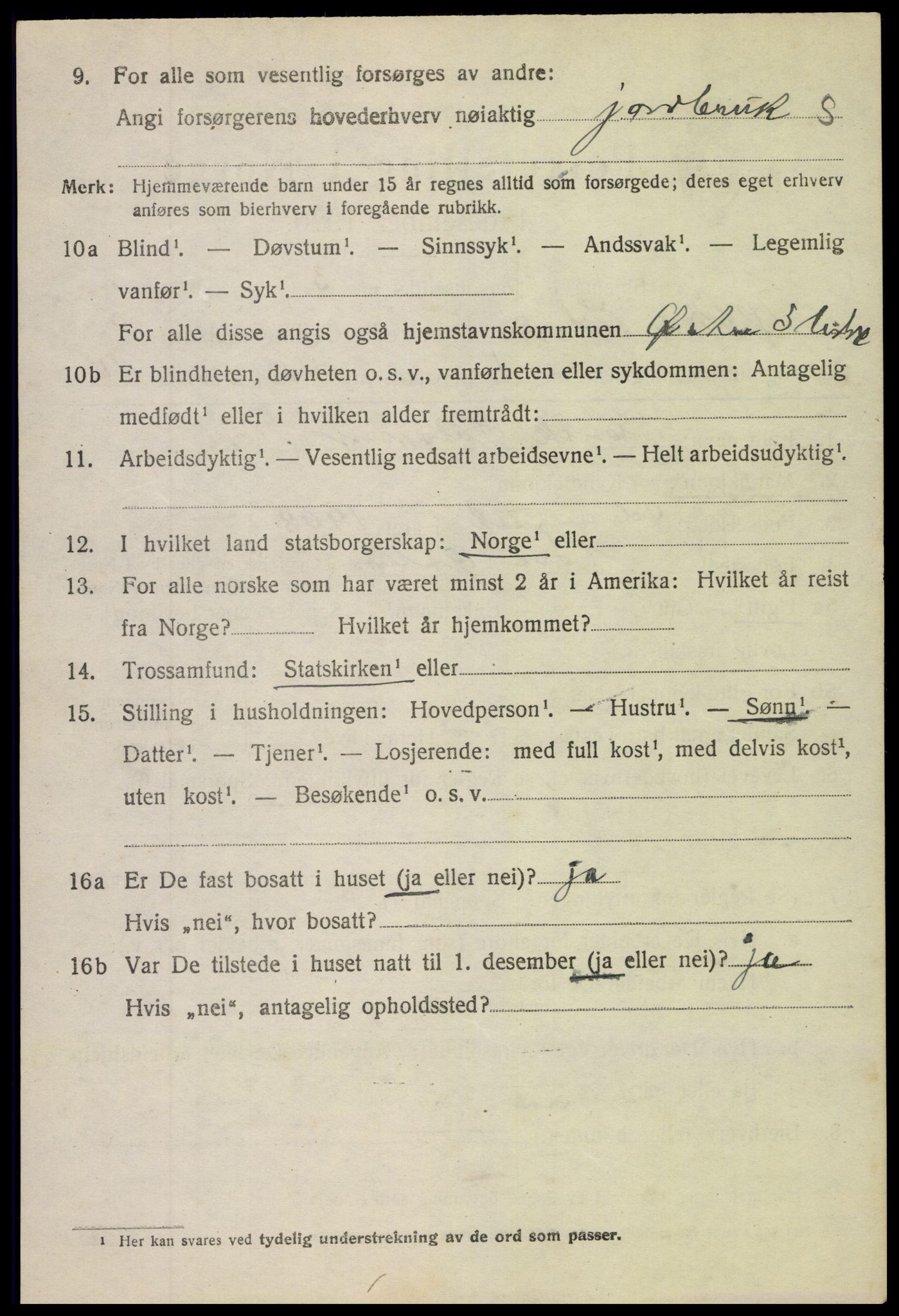 SAH, 1920 census for Øystre Slidre, 1920, p. 4766