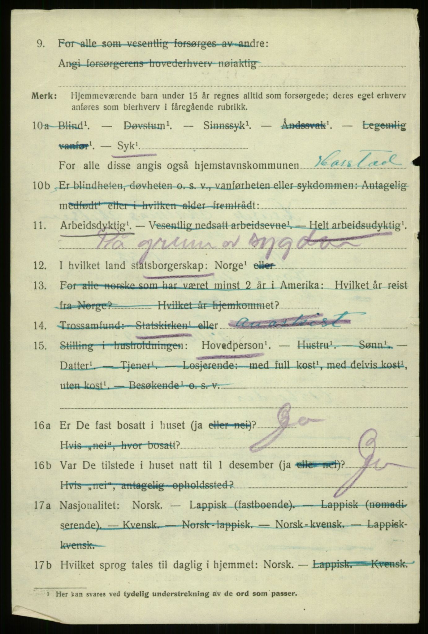 SATØ, 1920 census for Harstad, 1920, p. 8349