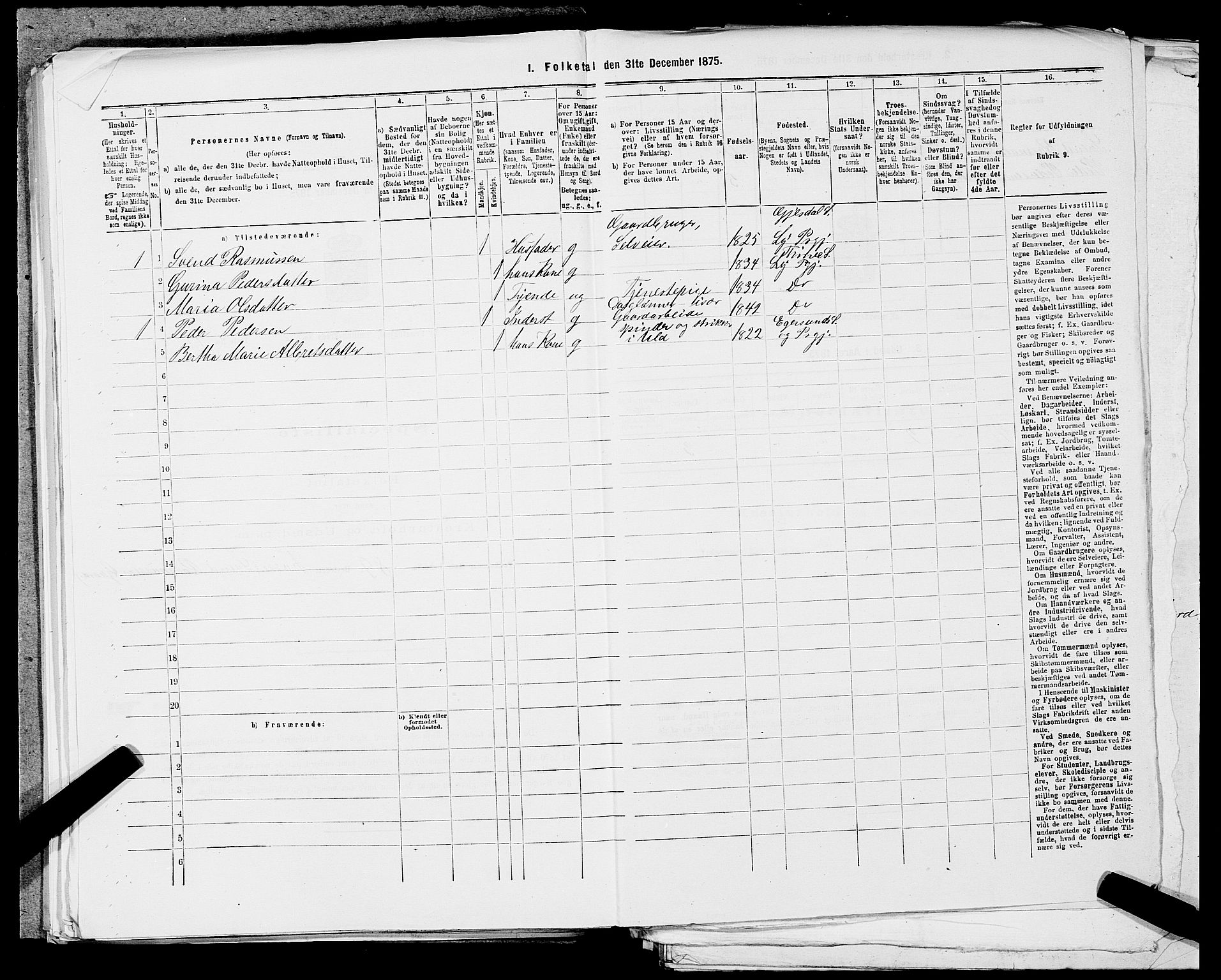 SAST, 1875 census for 1121P Lye, 1875, p. 323