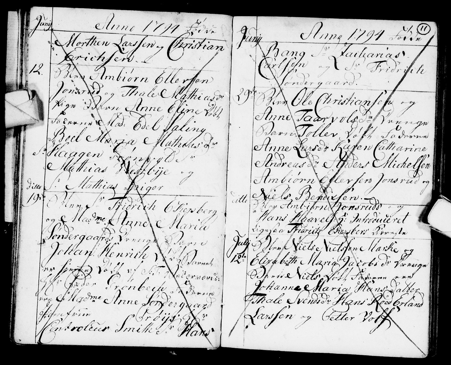 Strømsø kirkebøker, AV/SAKO-A-246/F/Fb/L0003: Parish register (official) no. II 3, 1793-1799, p. 11