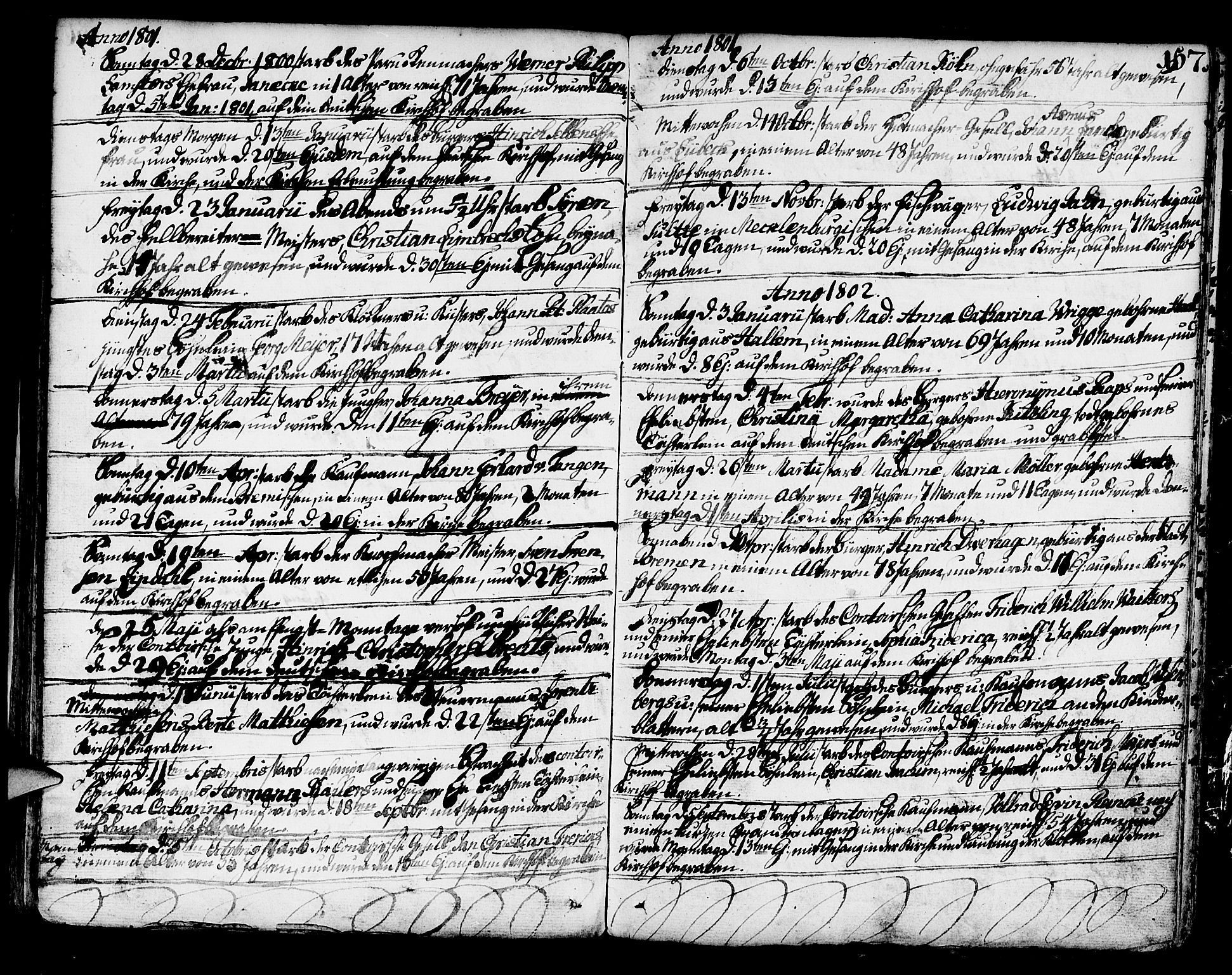 Mariakirken Sokneprestembete, AV/SAB-A-76901/H/Haa/L0003: Parish register (official) no. A 3, 1786-1815, p. 157