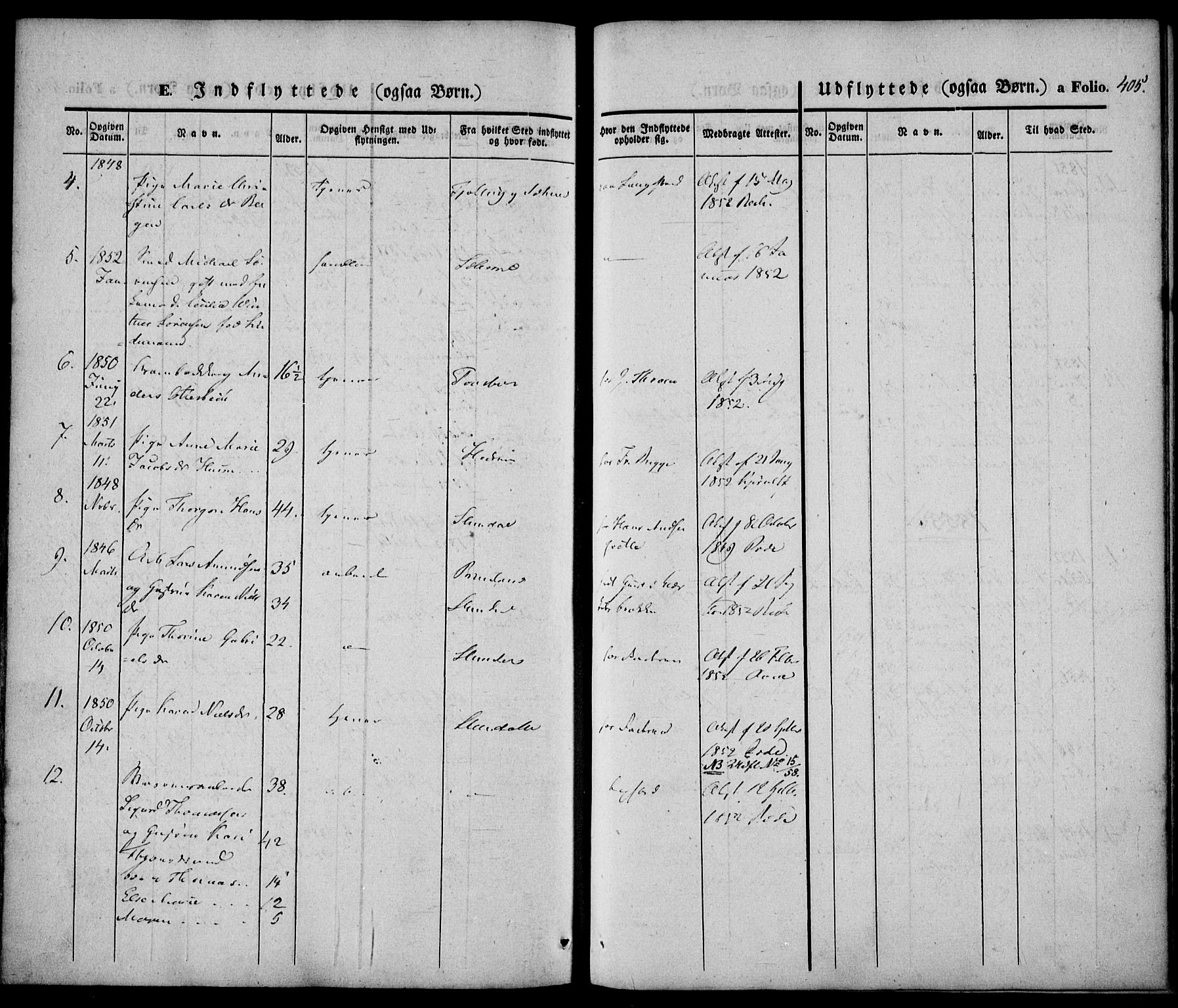 Larvik kirkebøker, SAKO/A-352/F/Fb/L0003: Parish register (official) no. II 3, 1842-1856, p. 405