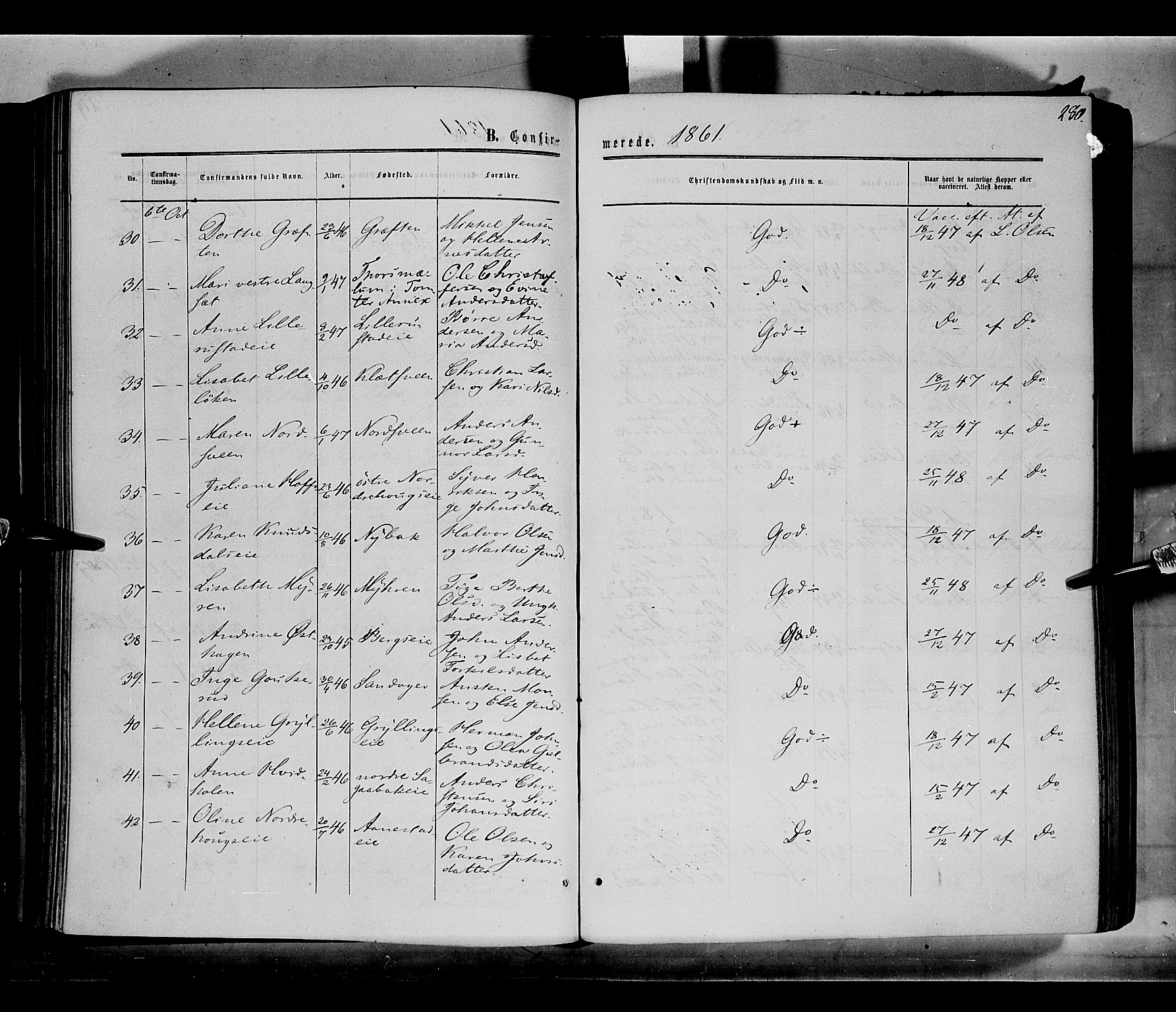 Løten prestekontor, AV/SAH-PREST-022/K/Ka/L0008: Parish register (official) no. 8, 1860-1877, p. 280