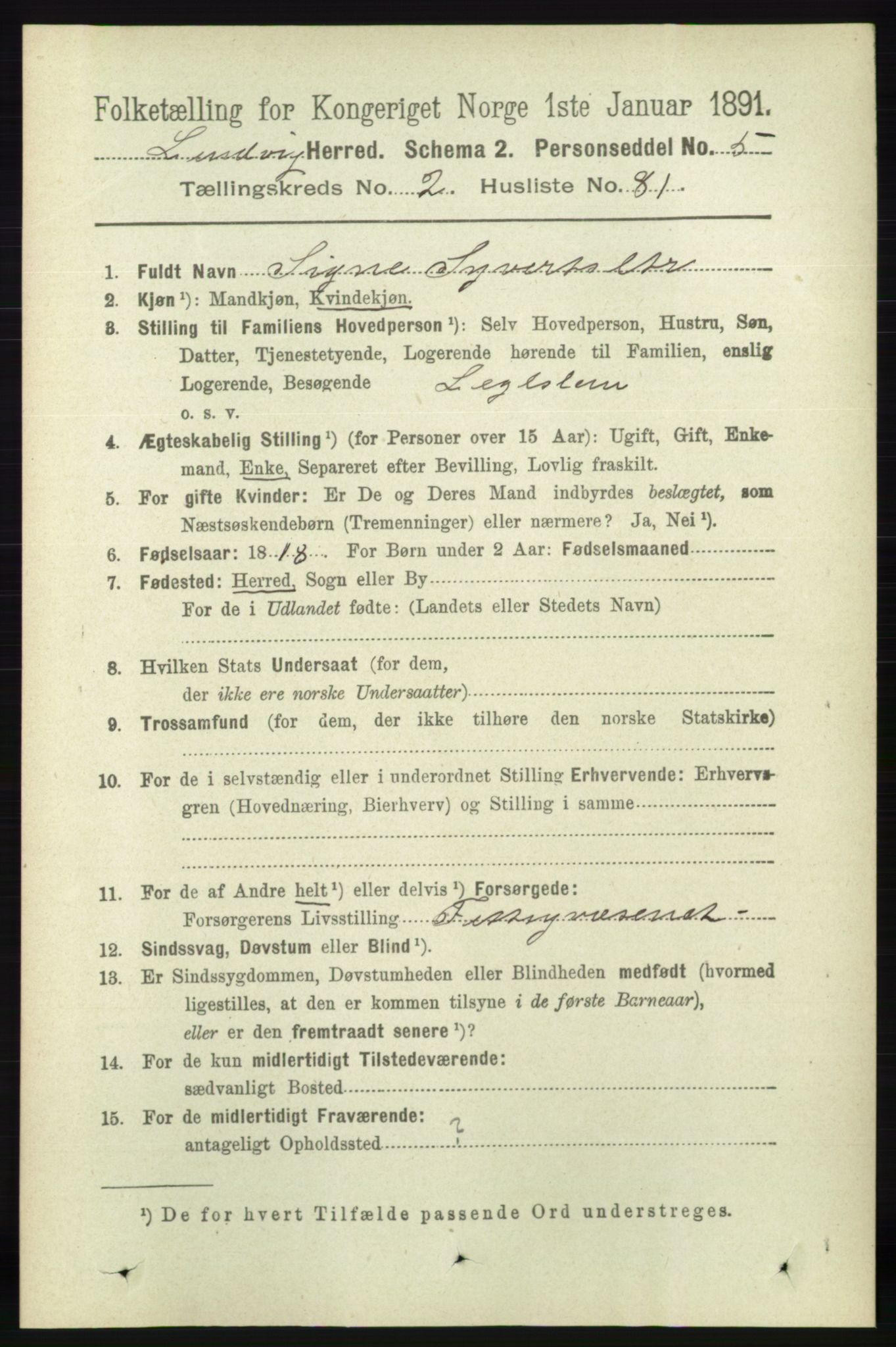 RA, 1891 census for 0924 Landvik, 1891, p. 821