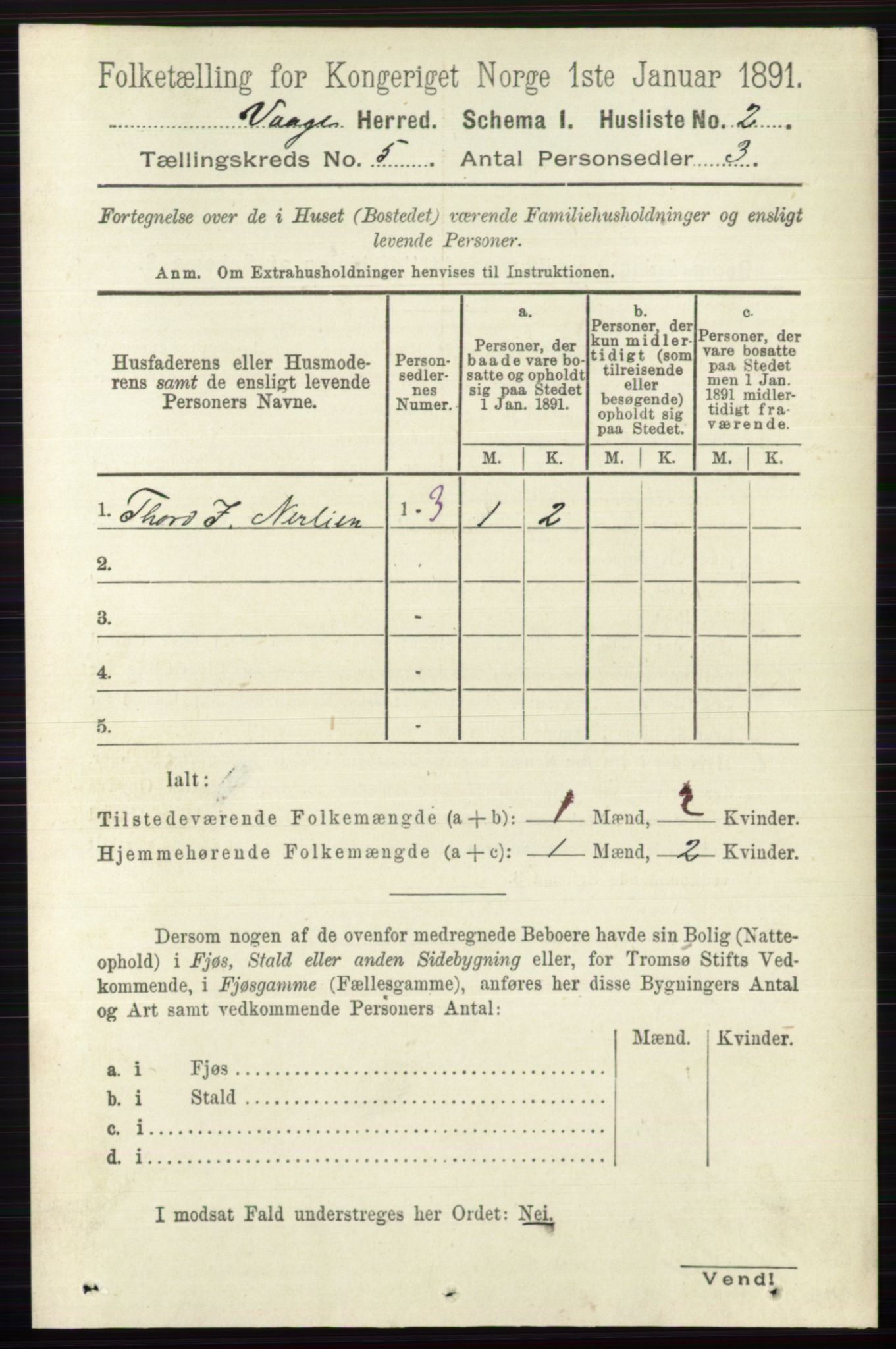 RA, 1891 census for 0515 Vågå, 1891, p. 3262