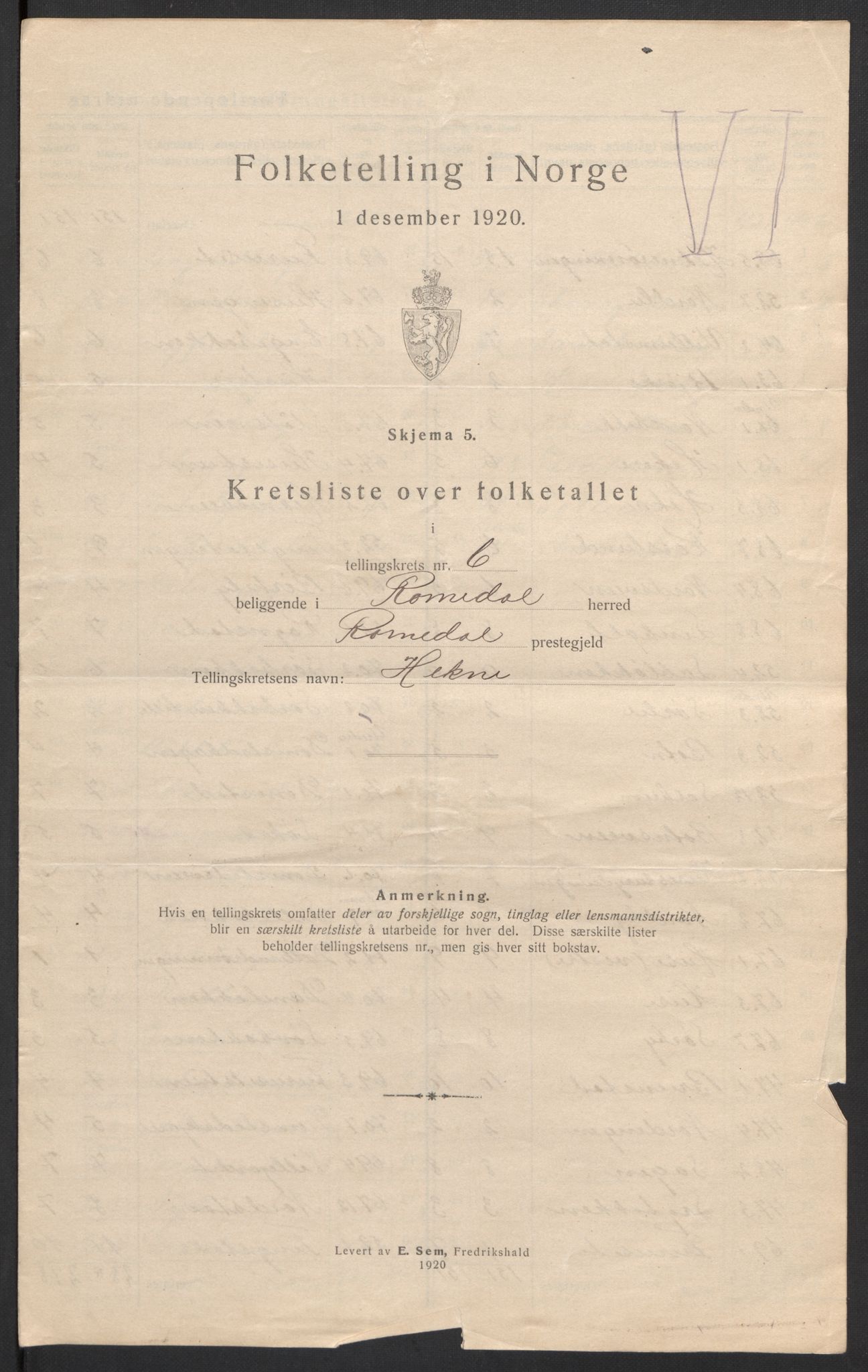 SAH, 1920 census for Romedal, 1920, p. 31