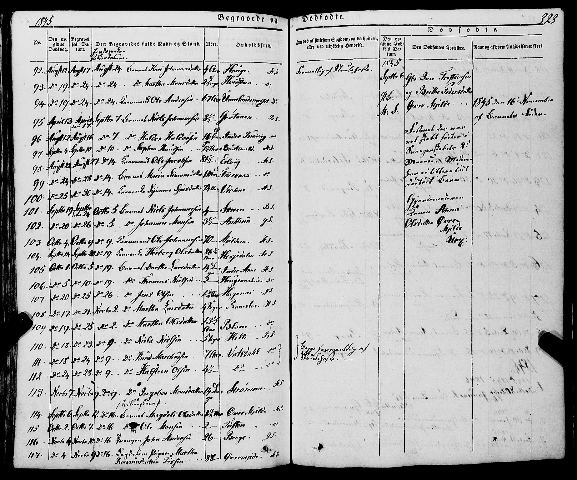 Haus sokneprestembete, AV/SAB-A-75601/H/Haa: Parish register (official) no. A 15, 1838-1847, p. 323