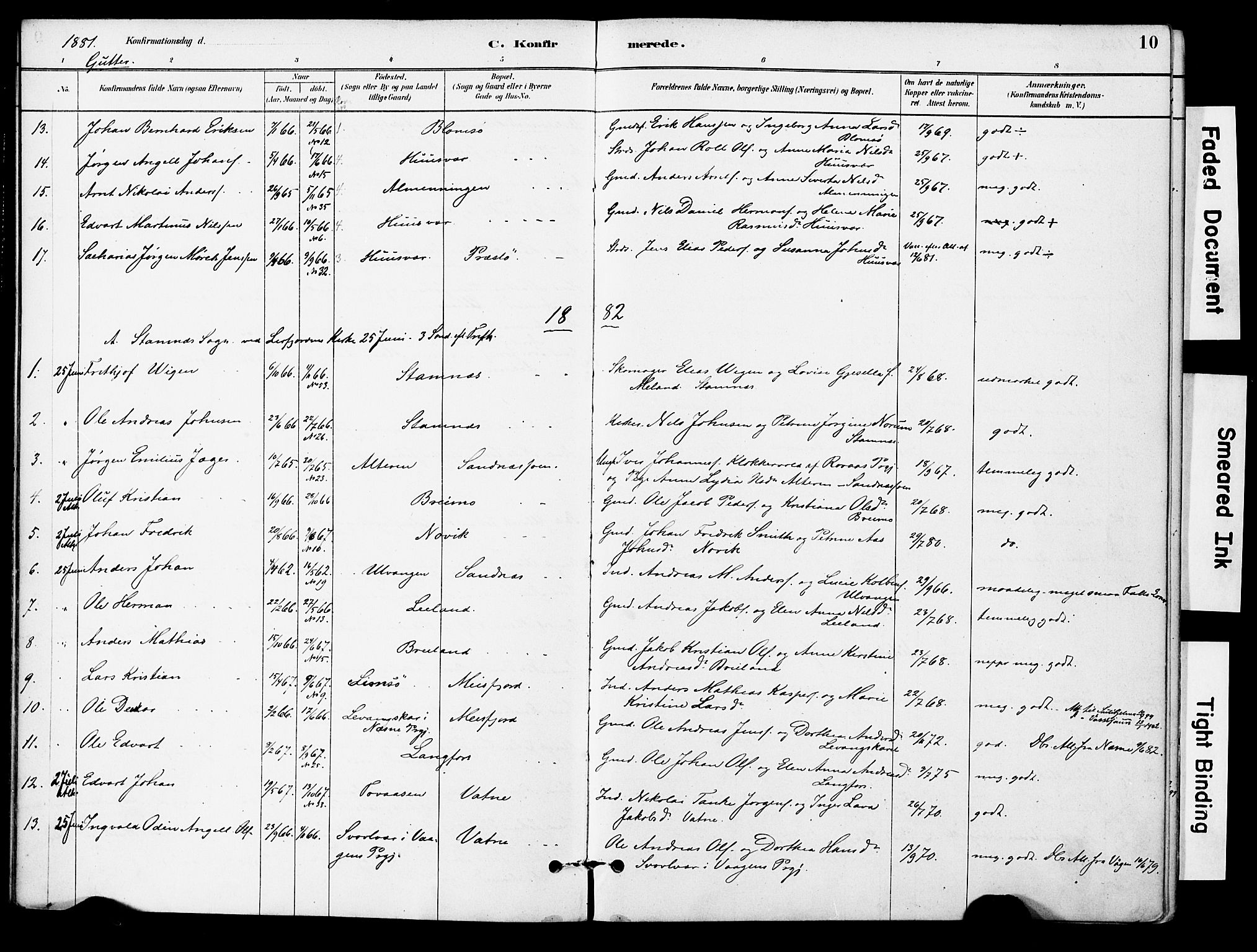 Ministerialprotokoller, klokkerbøker og fødselsregistre - Nordland, AV/SAT-A-1459/830/L0450: Parish register (official) no. 830A14, 1879-1896, p. 10