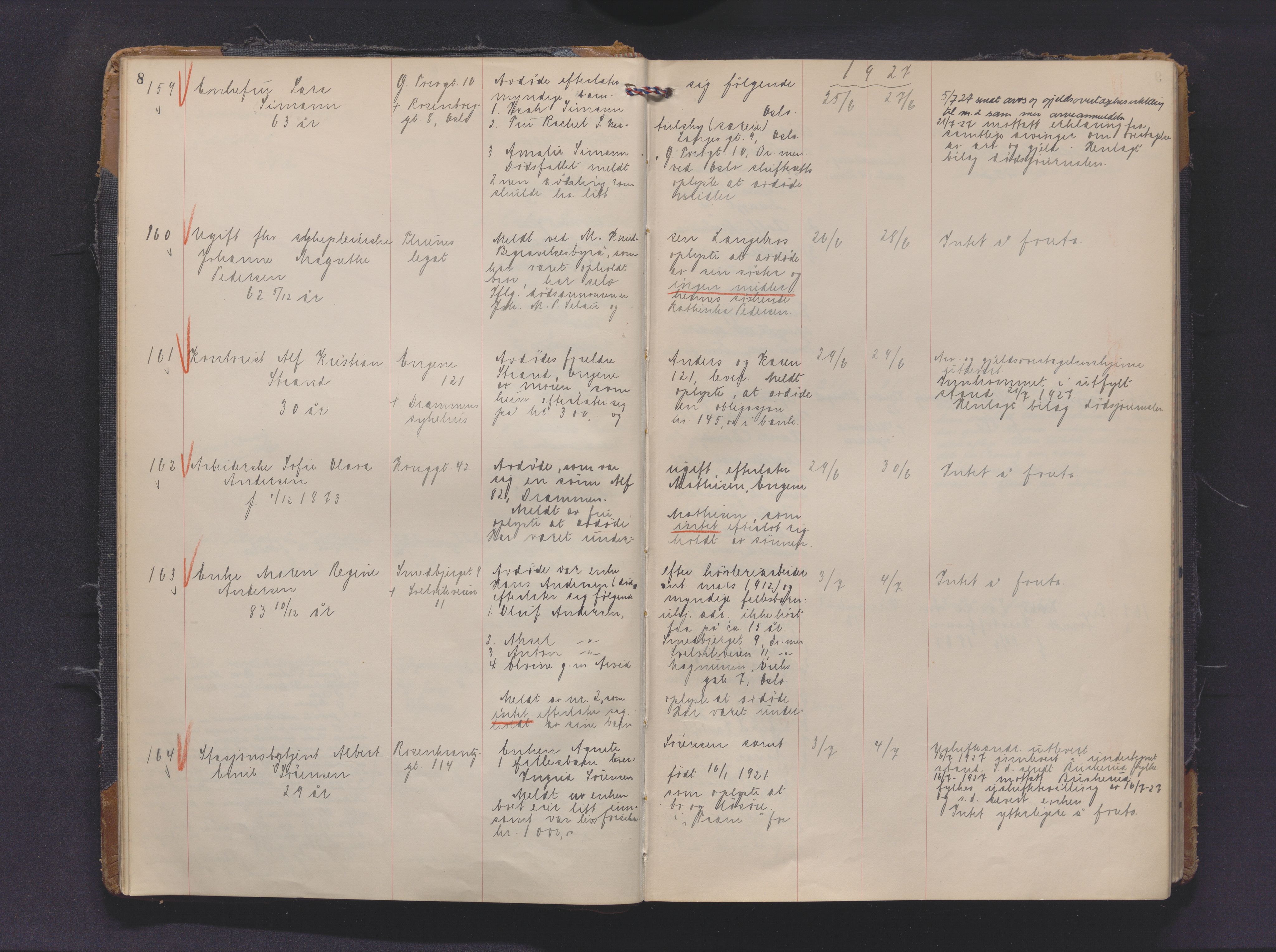 Drammen byfogd, AV/SAKO-A-222/H/Ha/Haa/L0016: Dødsjournal., 1927-1930, p. 8