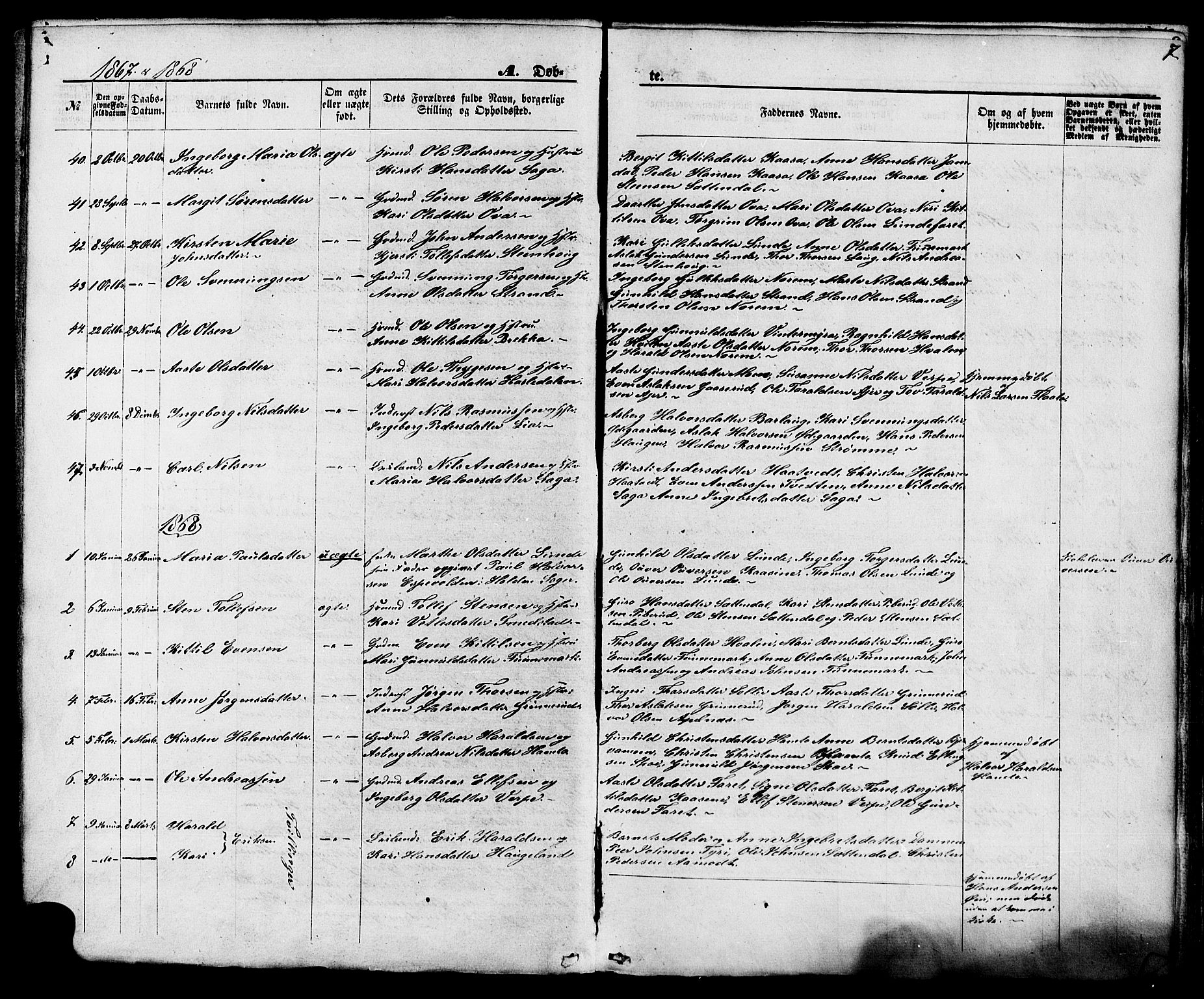 Lunde kirkebøker, AV/SAKO-A-282/F/Fa/L0001: Parish register (official) no. I 1, 1866-1883, p. 7