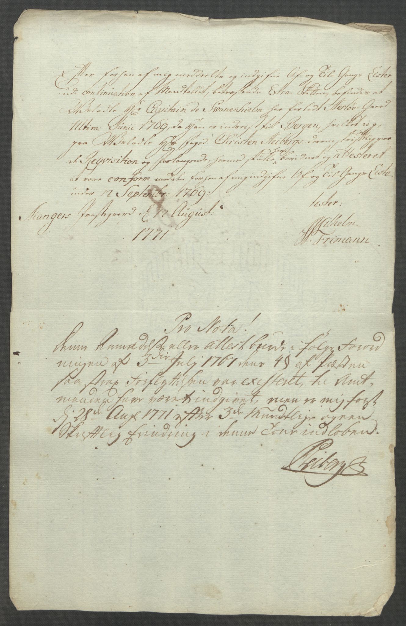 Rentekammeret inntil 1814, Reviderte regnskaper, Fogderegnskap, AV/RA-EA-4092/R51/L3303: Ekstraskatten Nordhordland og Voss, 1762-1772, p. 416