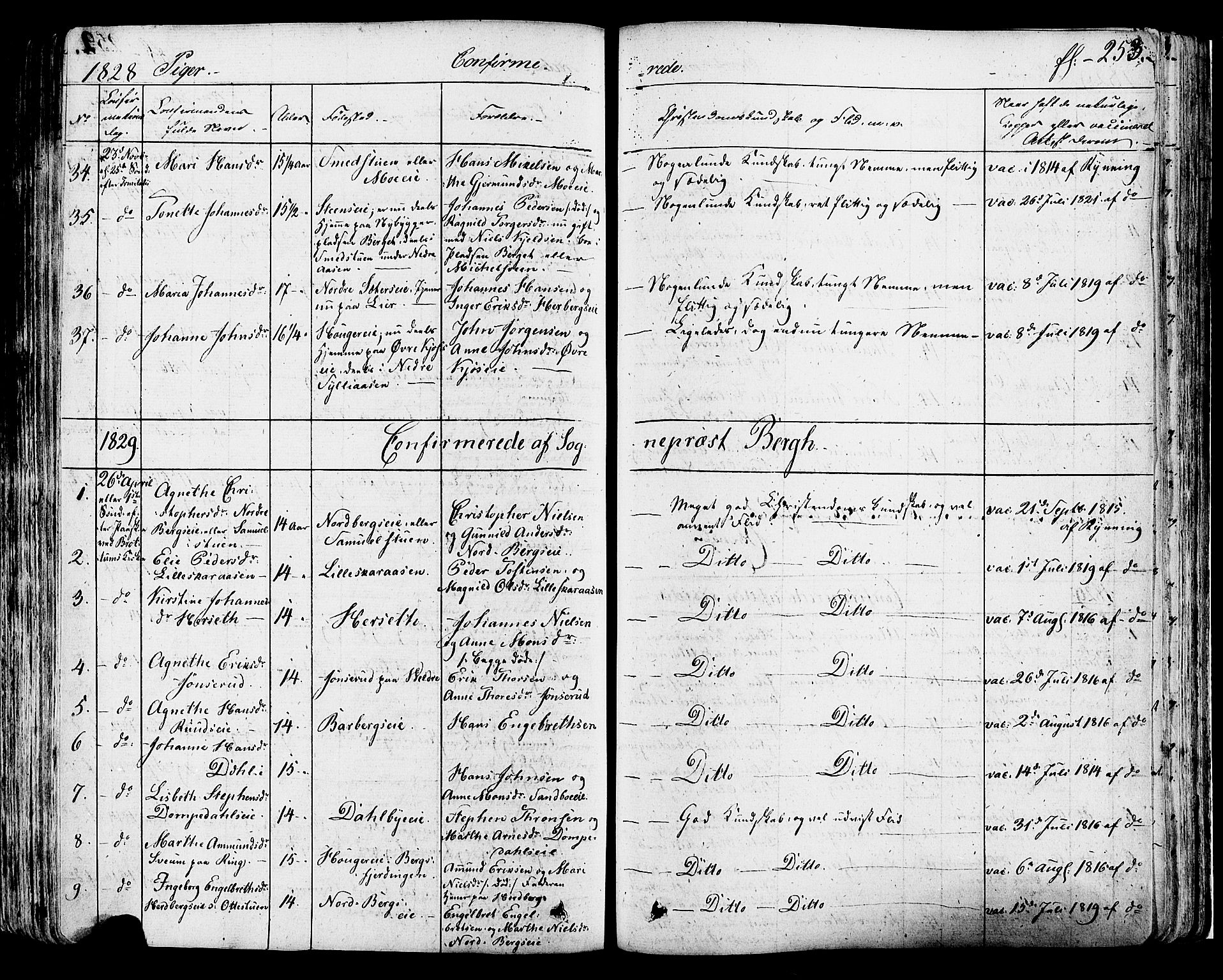 Ringsaker prestekontor, AV/SAH-PREST-014/K/Ka/L0007: Parish register (official) no. 7A, 1826-1837, p. 253