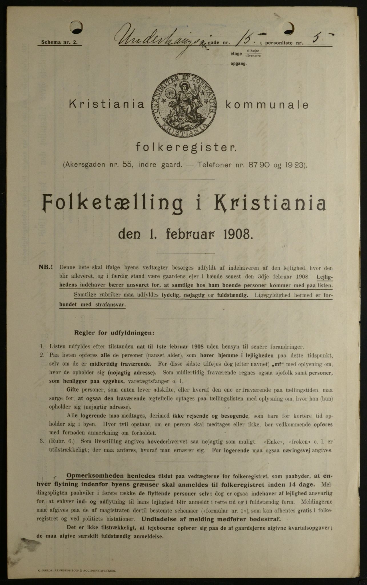 OBA, Municipal Census 1908 for Kristiania, 1908, p. 107633