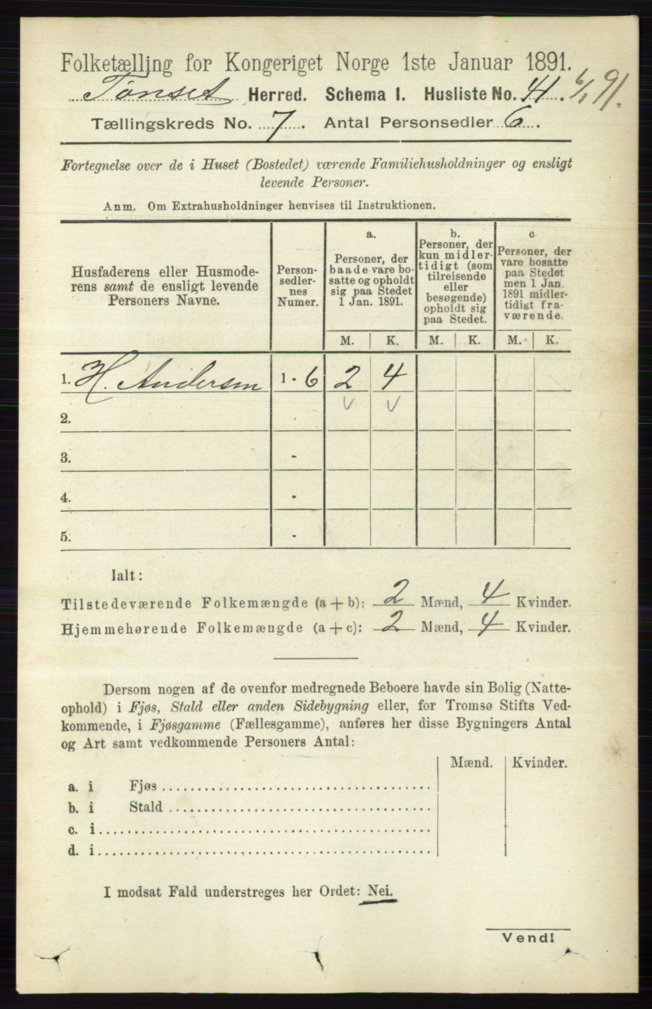 RA, 1891 census for 0437 Tynset, 1891, p. 1710