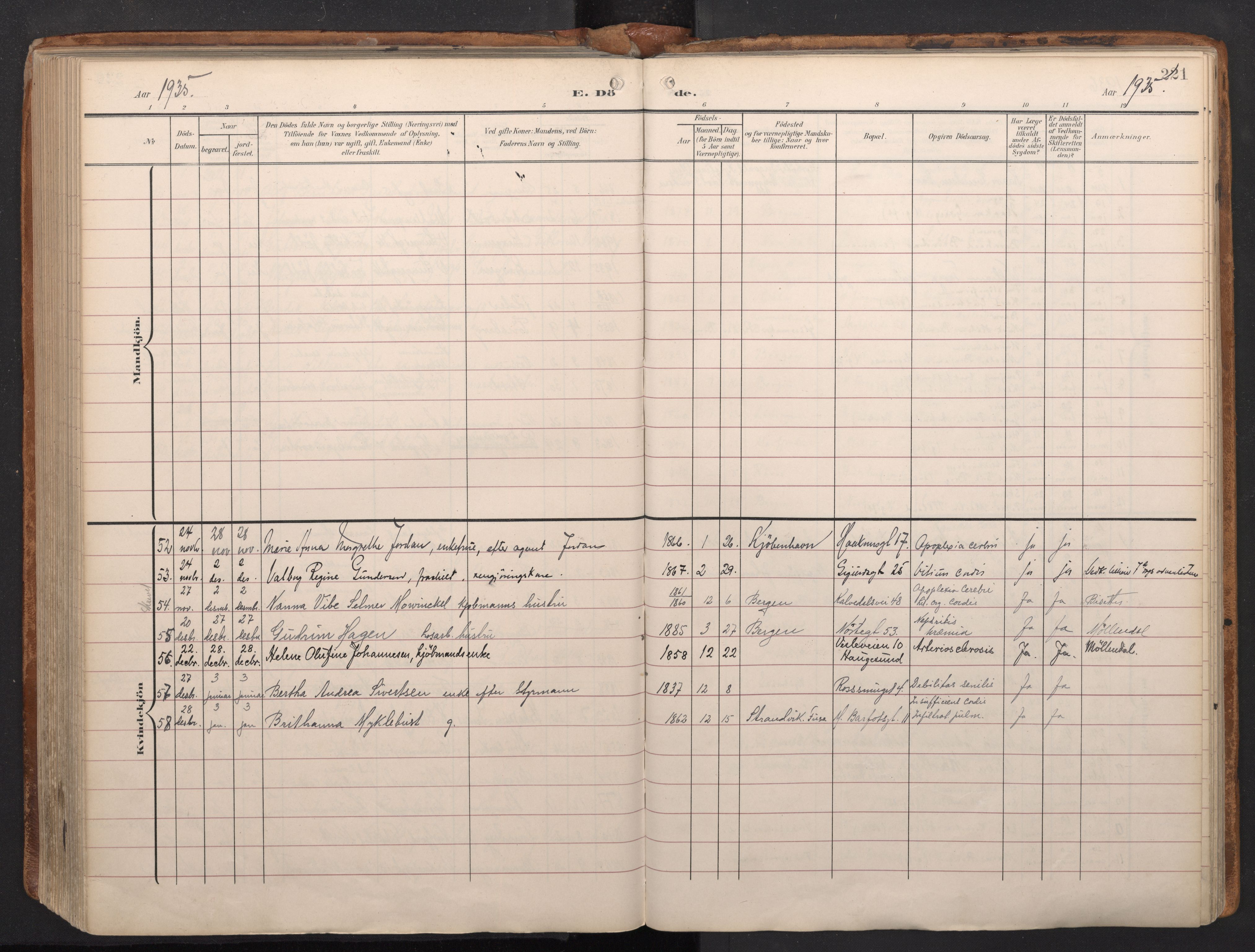 Domkirken sokneprestembete, AV/SAB-A-74801/H/Haa/L0044: Parish register (official) no. E 6, 1904-1946, p. 220b-221a