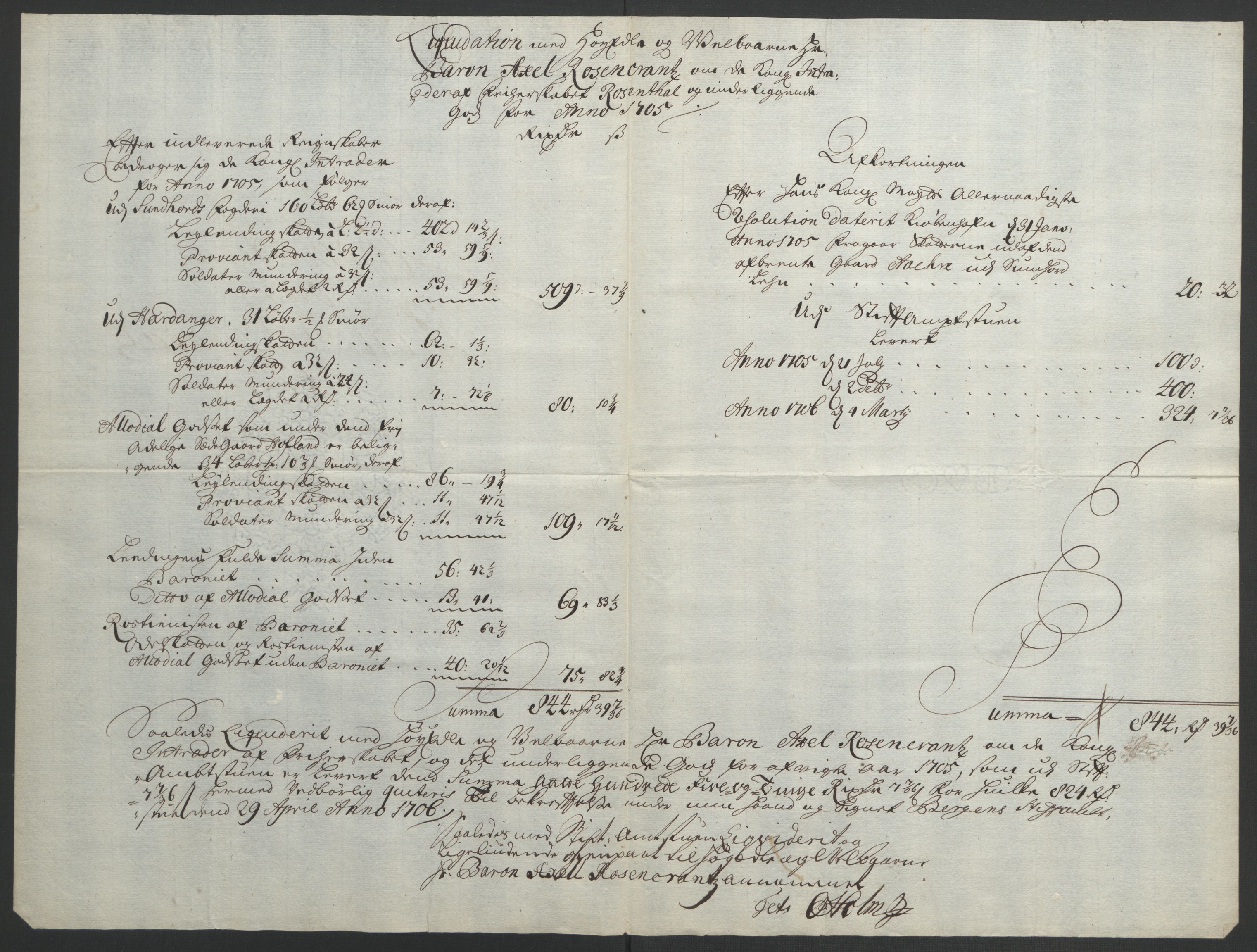 Rentekammeret inntil 1814, Reviderte regnskaper, Fogderegnskap, RA/EA-4092/R49/L3138: Fogderegnskap Rosendal Baroni, 1691-1714, p. 176