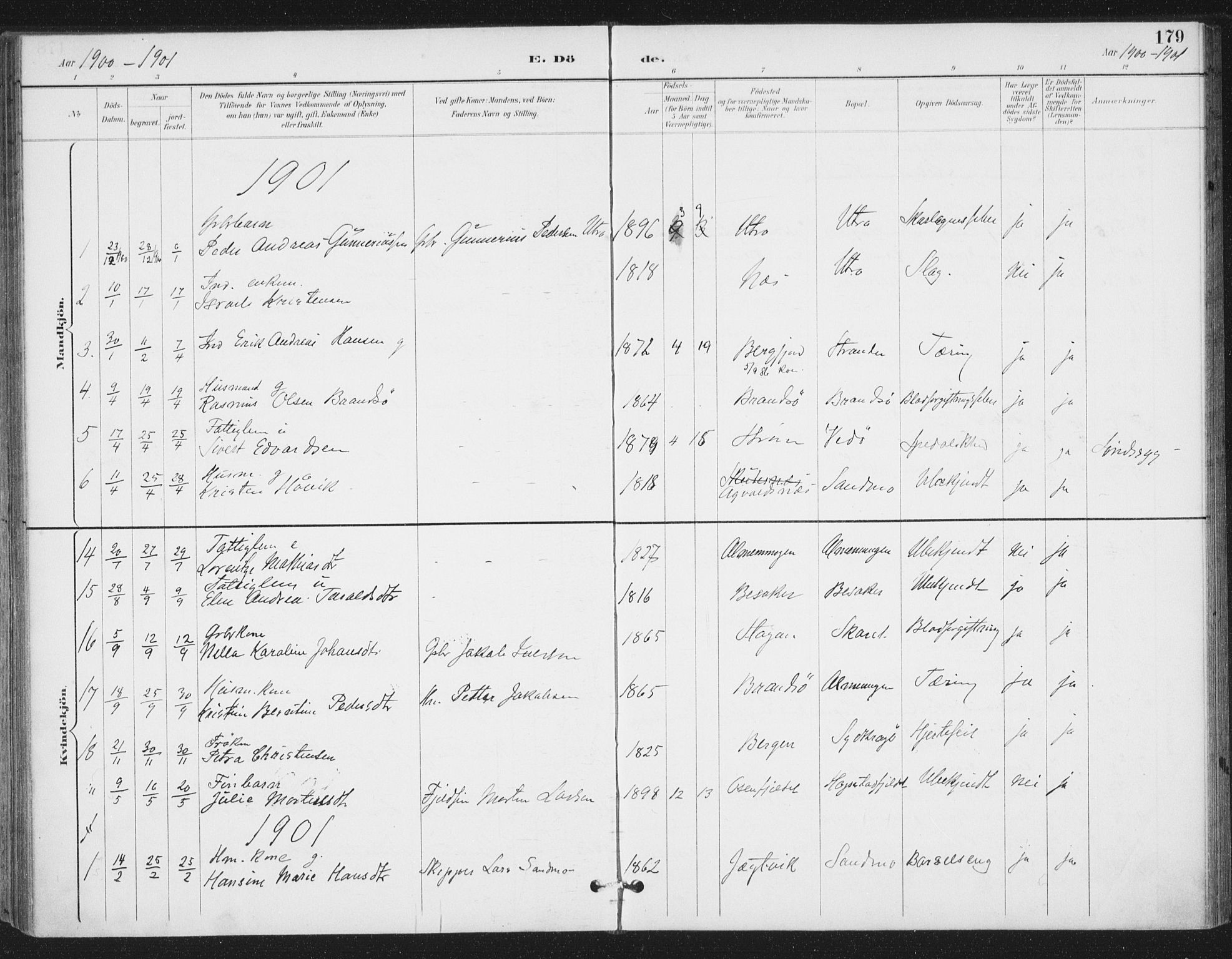 Ministerialprotokoller, klokkerbøker og fødselsregistre - Sør-Trøndelag, SAT/A-1456/657/L0708: Parish register (official) no. 657A09, 1894-1904, p. 179