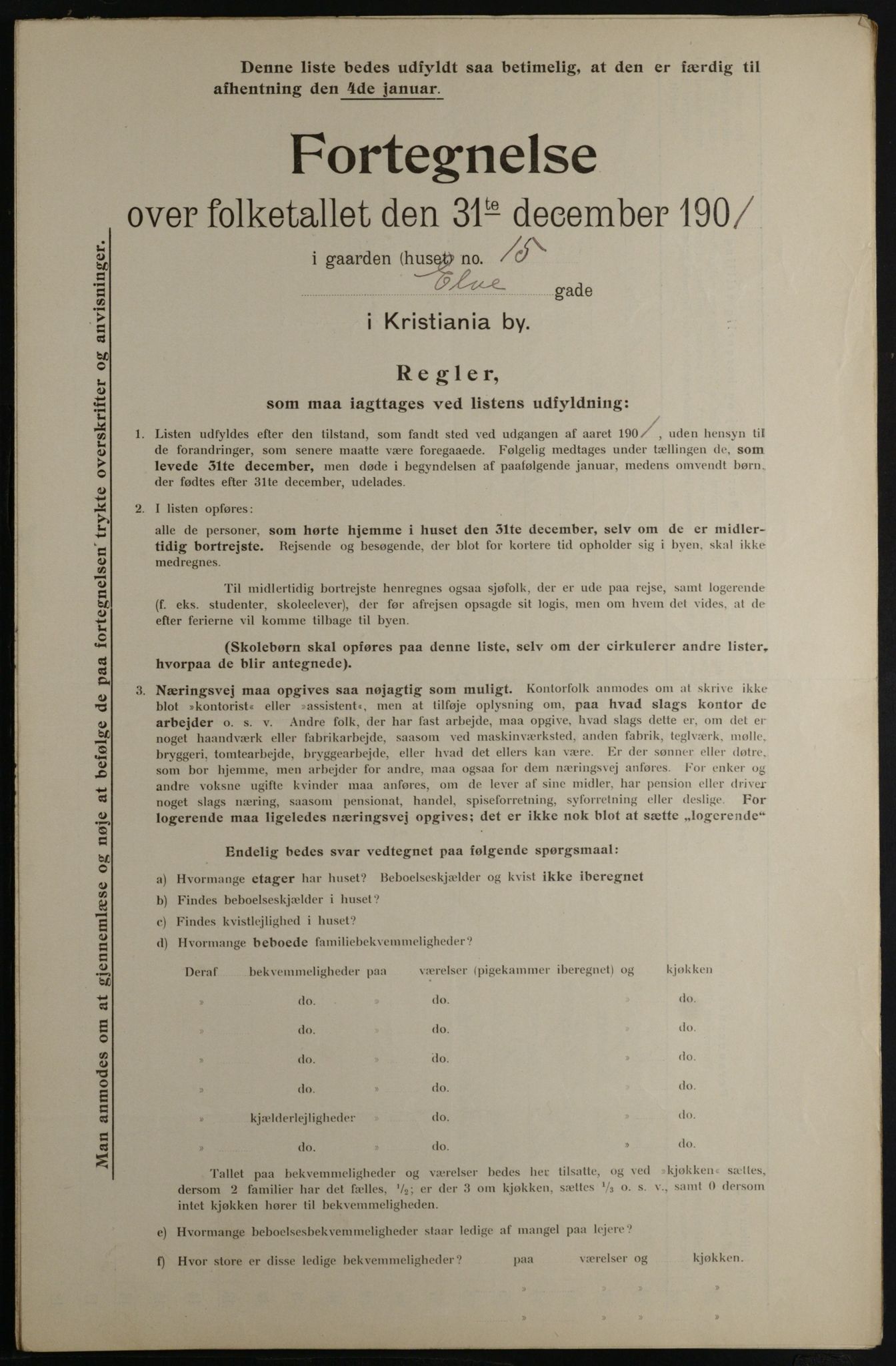 OBA, Municipal Census 1901 for Kristiania, 1901, p. 3321