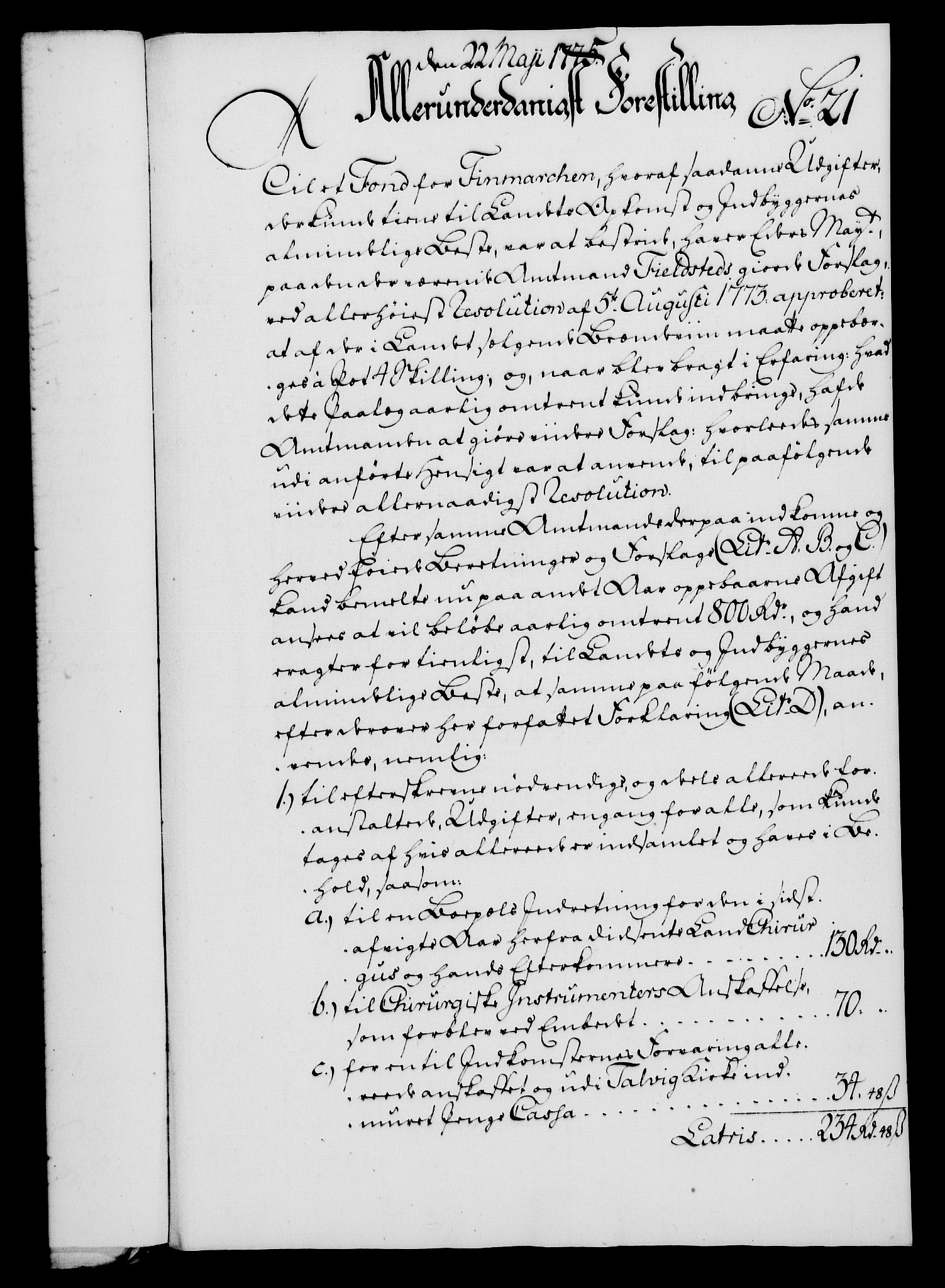 Rentekammeret, Kammerkanselliet, RA/EA-3111/G/Gf/Gfa/L0057: Norsk relasjons- og resolusjonsprotokoll (merket RK 52.57), 1775, p. 90
