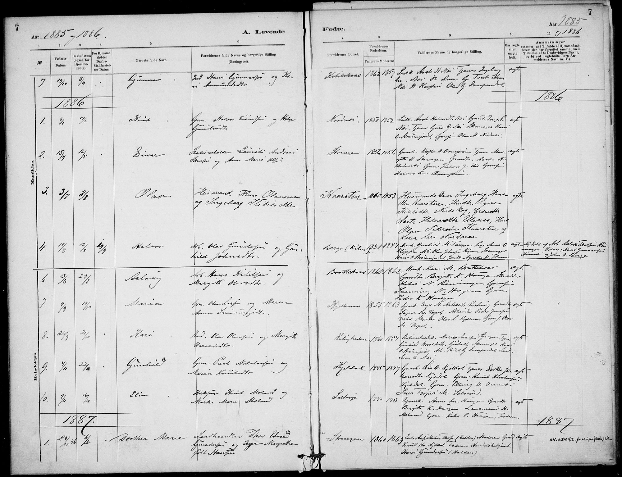 Lunde kirkebøker, SAKO/A-282/F/Fb/L0003: Parish register (official) no. II 3, 1882-1891, p. 7
