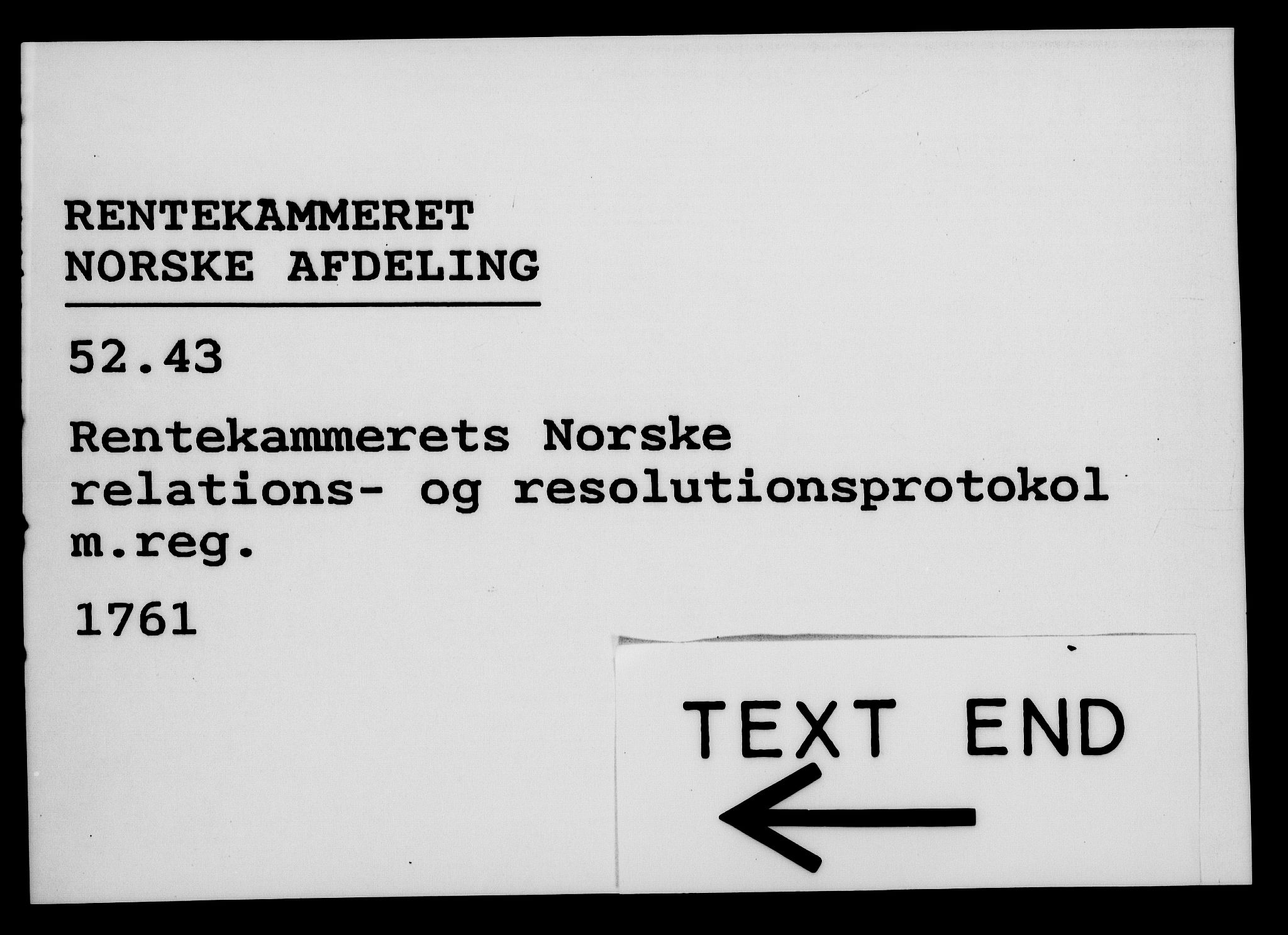 Rentekammeret, Kammerkanselliet, AV/RA-EA-3111/G/Gf/Gfa/L0043: Norsk relasjons- og resolusjonsprotokoll (merket RK 52.43), 1761, p. 553