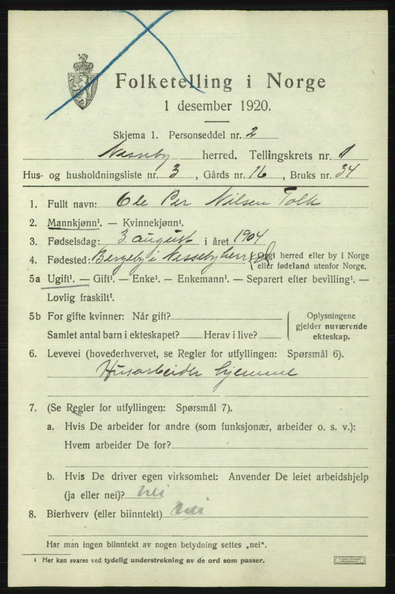 SATØ, 1920 census for Nesseby, 1920, p. 519