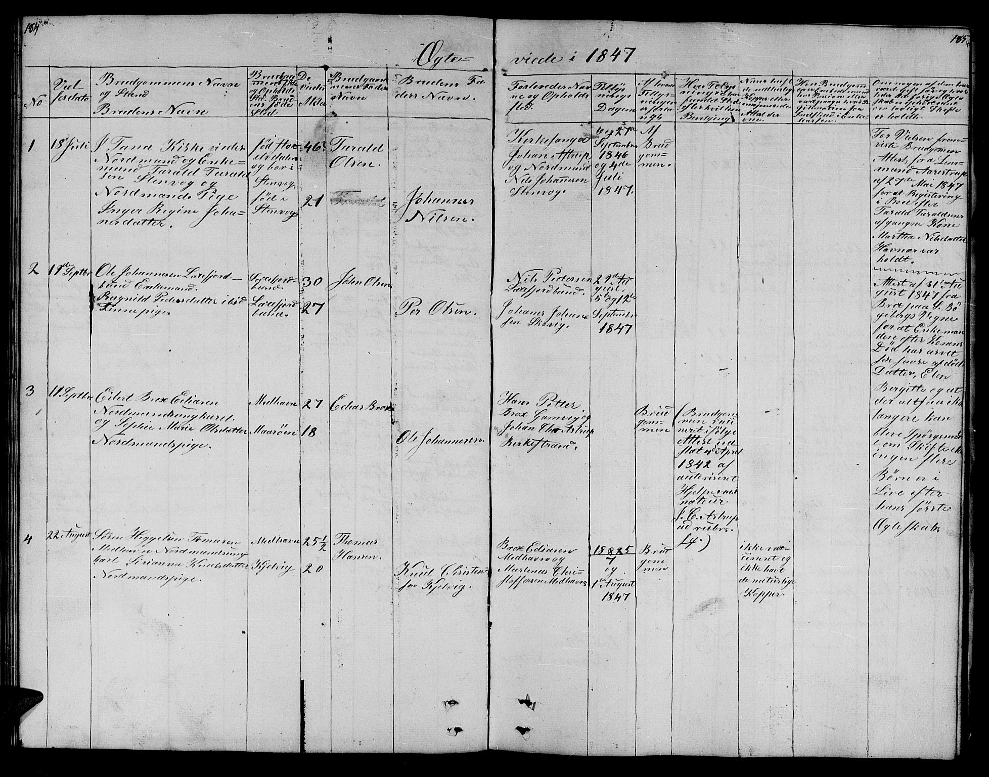Lebesby sokneprestkontor, SATØ/S-1353/H/Hb/L0001klokker: Parish register (copy) no. 1, 1846-1862, p. 184-185