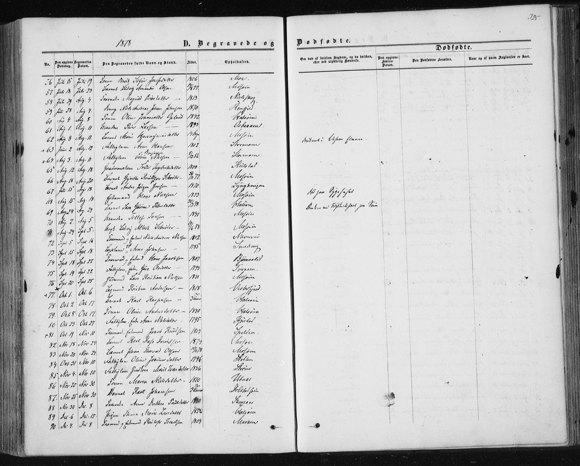 Ministerialprotokoller, klokkerbøker og fødselsregistre - Nordland, SAT/A-1459/820/L0294: Parish register (official) no. 820A15, 1866-1879, p. 325