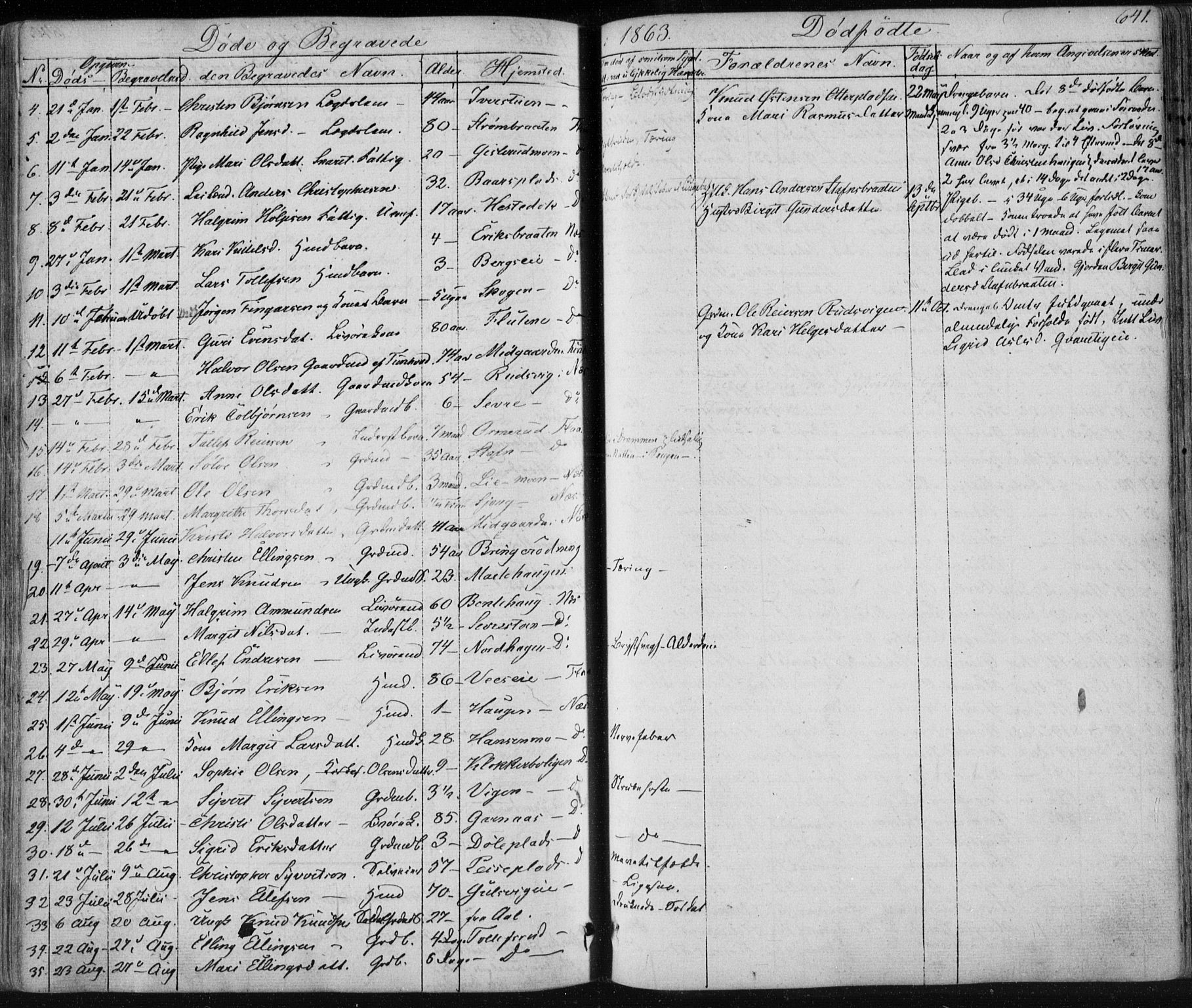 Nes kirkebøker, AV/SAKO-A-236/F/Fa/L0009: Parish register (official) no. 9, 1834-1863, p. 641