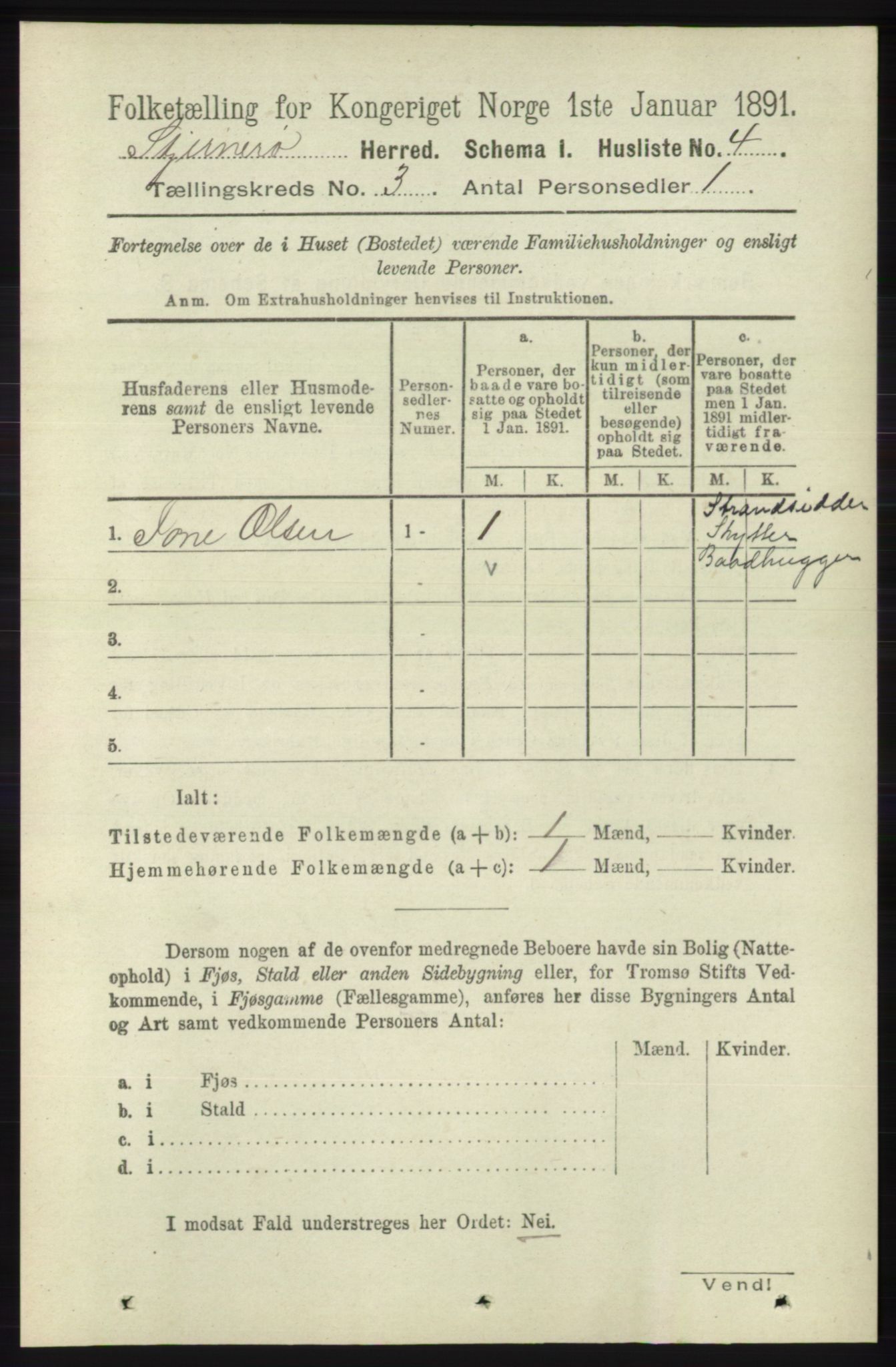 RA, 1891 census for 1140 Sjernarøy, 1891, p. 360