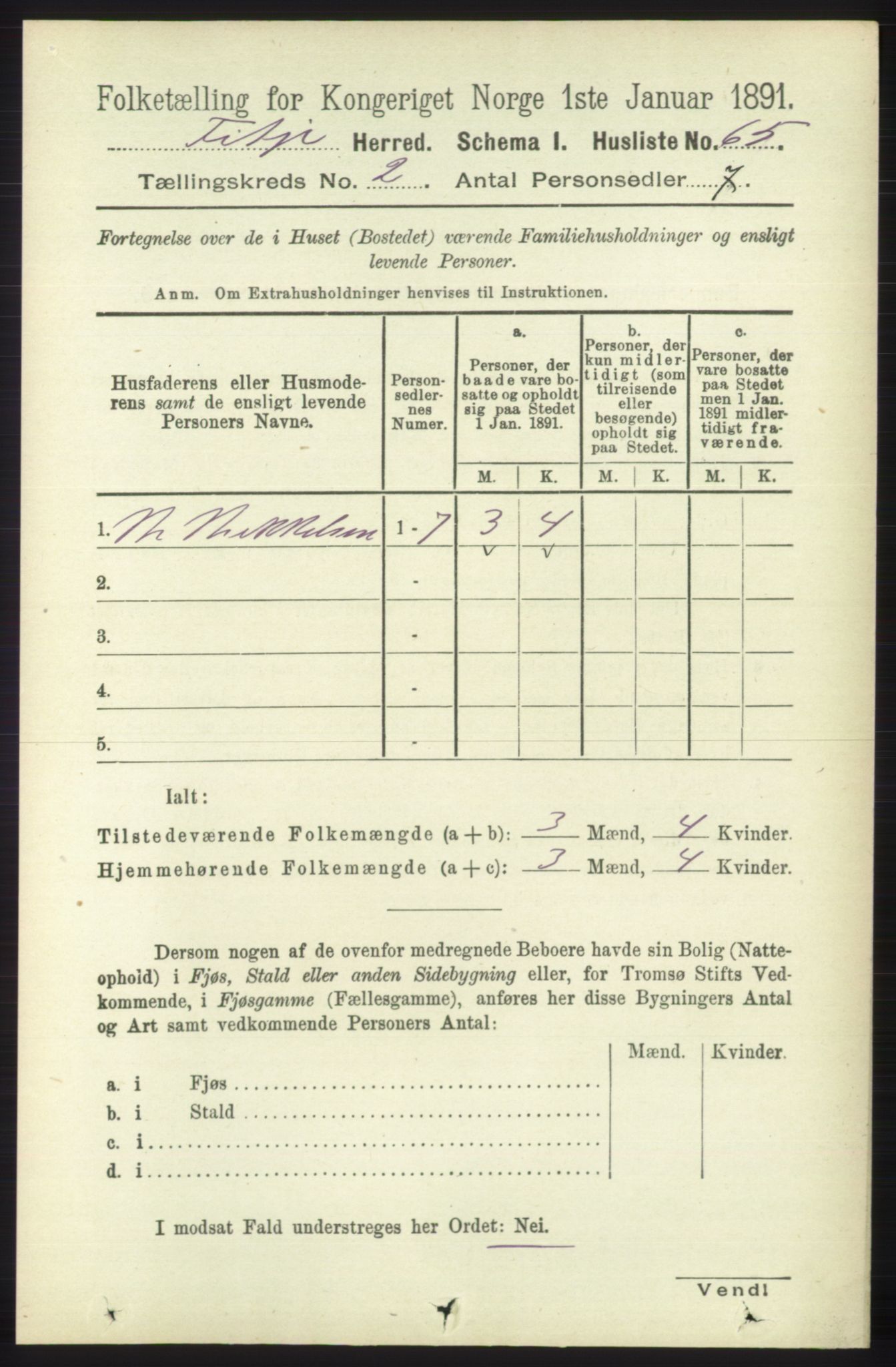 RA, 1891 census for 1222 Fitjar, 1891, p. 643