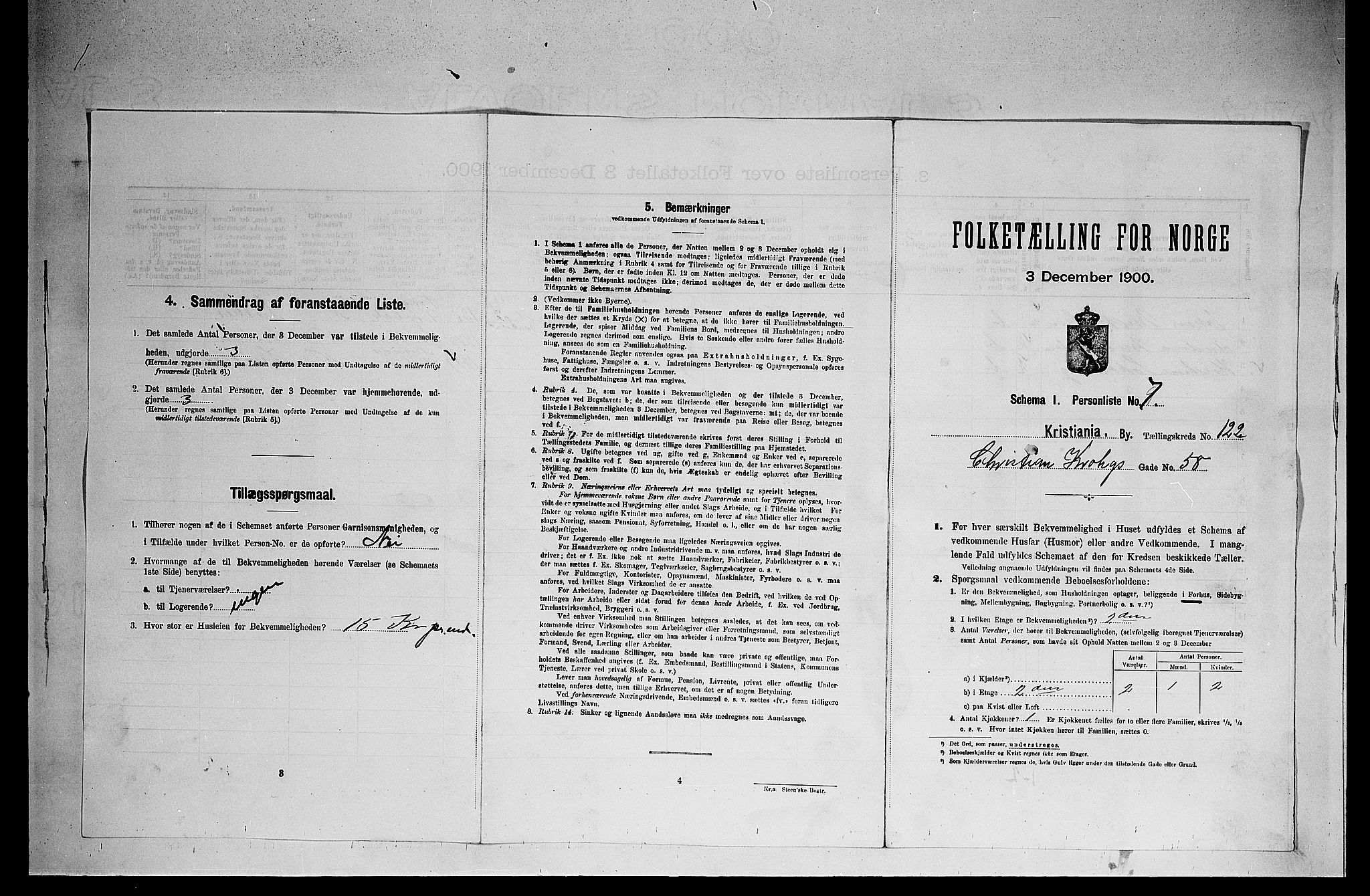 SAO, 1900 census for Kristiania, 1900, p. 12551