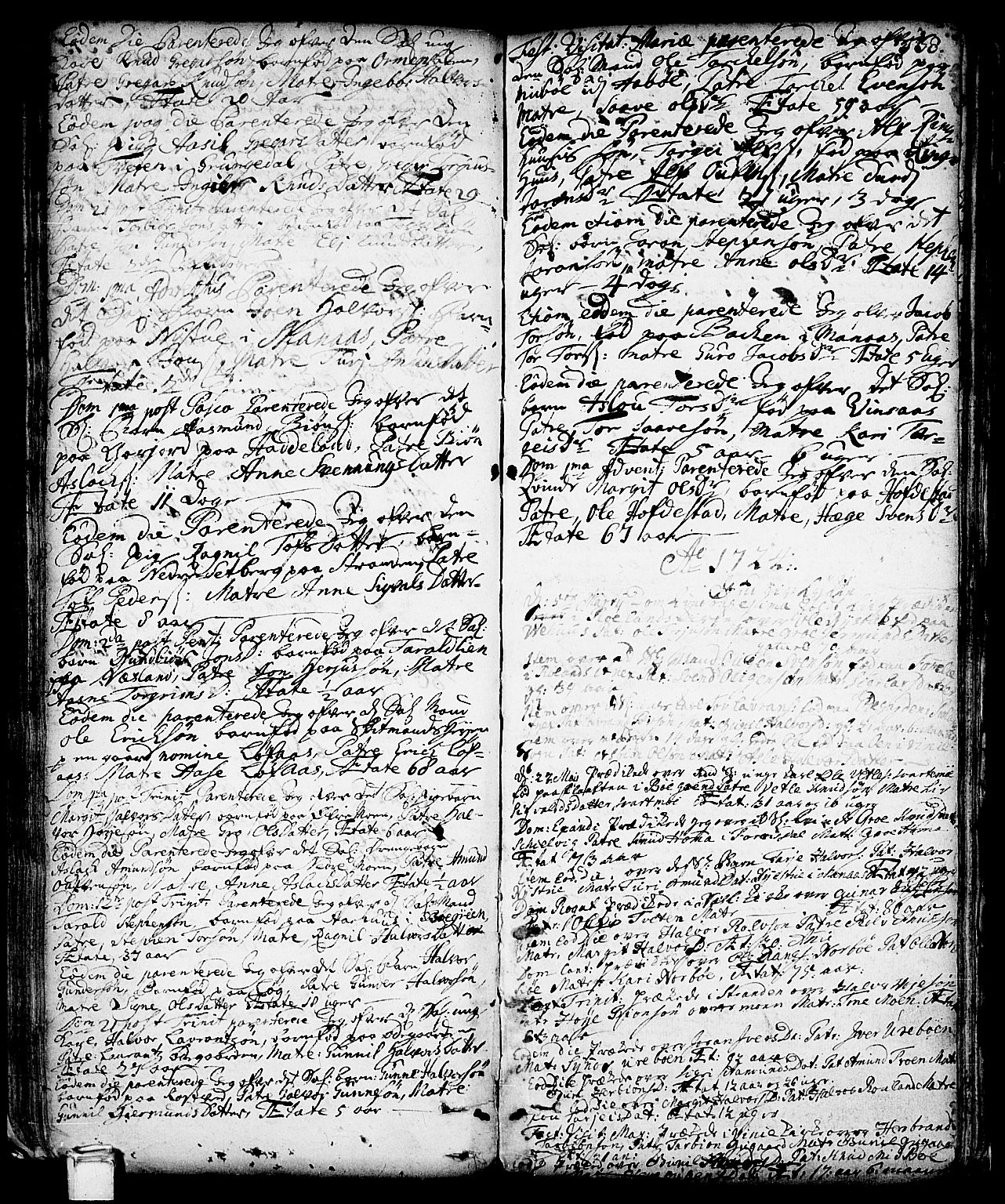 Vinje kirkebøker, SAKO/A-312/F/Fa/L0001: Parish register (official) no. I 1, 1717-1766, p. 138