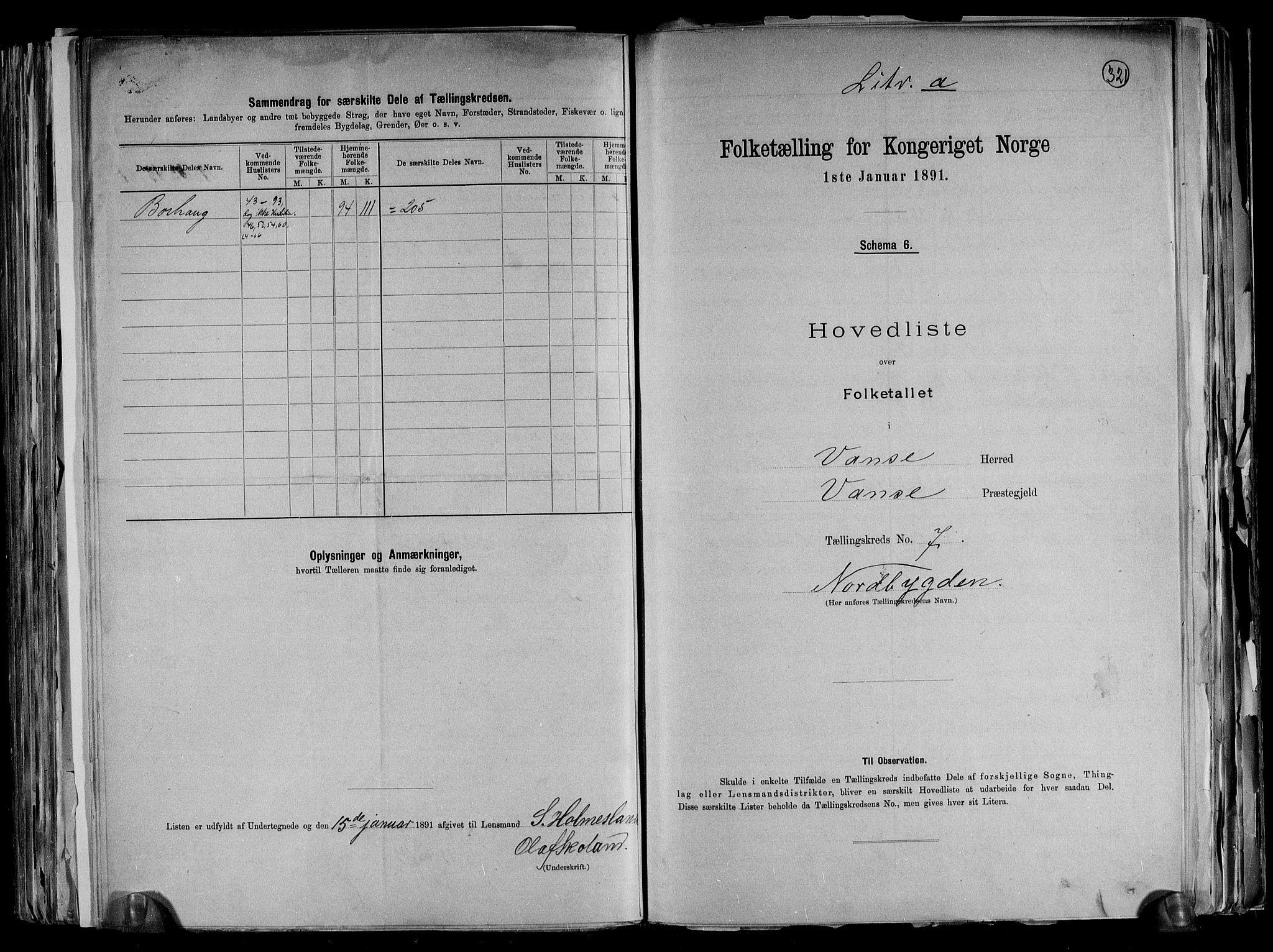 RA, 1891 census for 1041 Vanse, 1891, p. 28