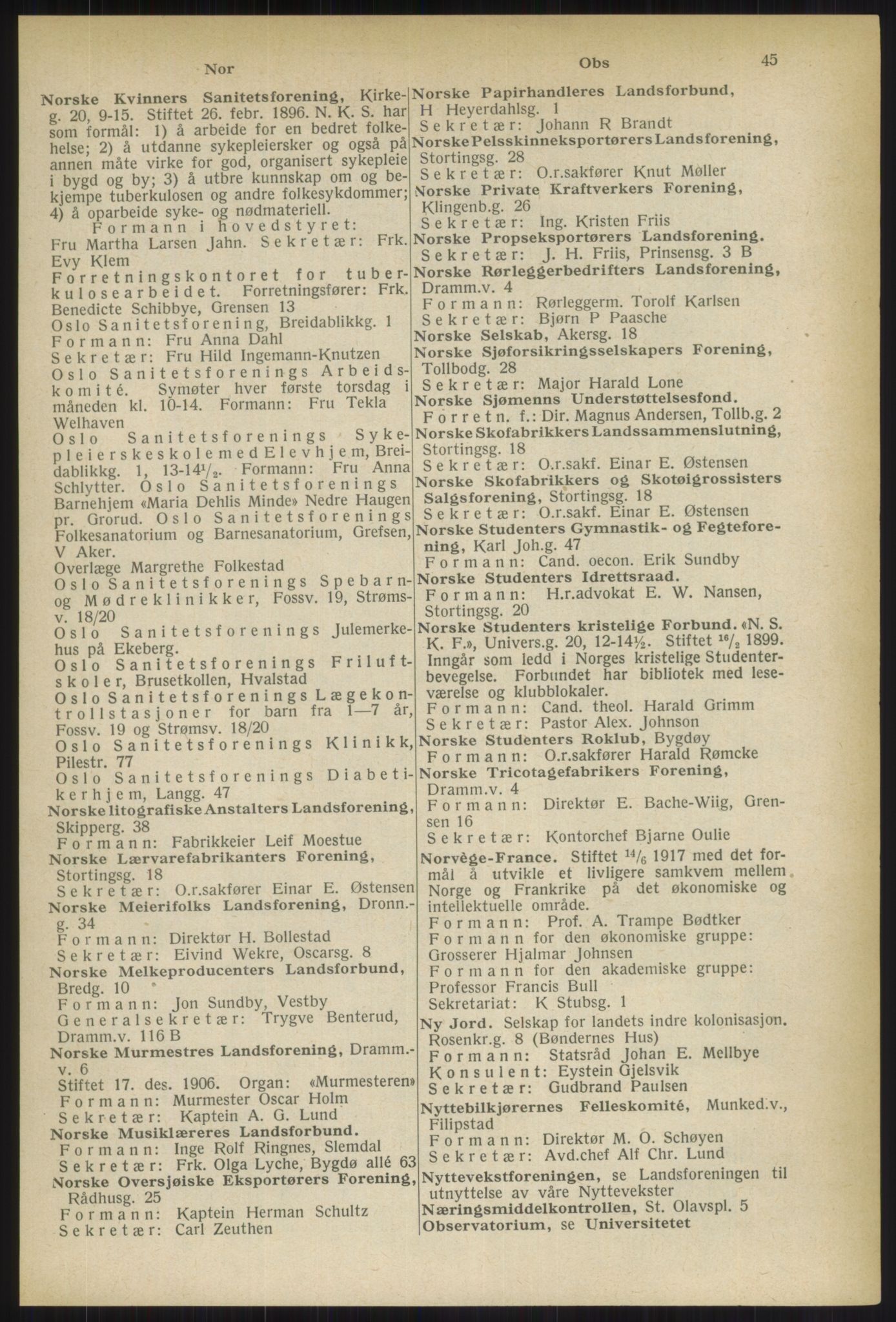 Kristiania/Oslo adressebok, PUBL/-, 1937, p. 45