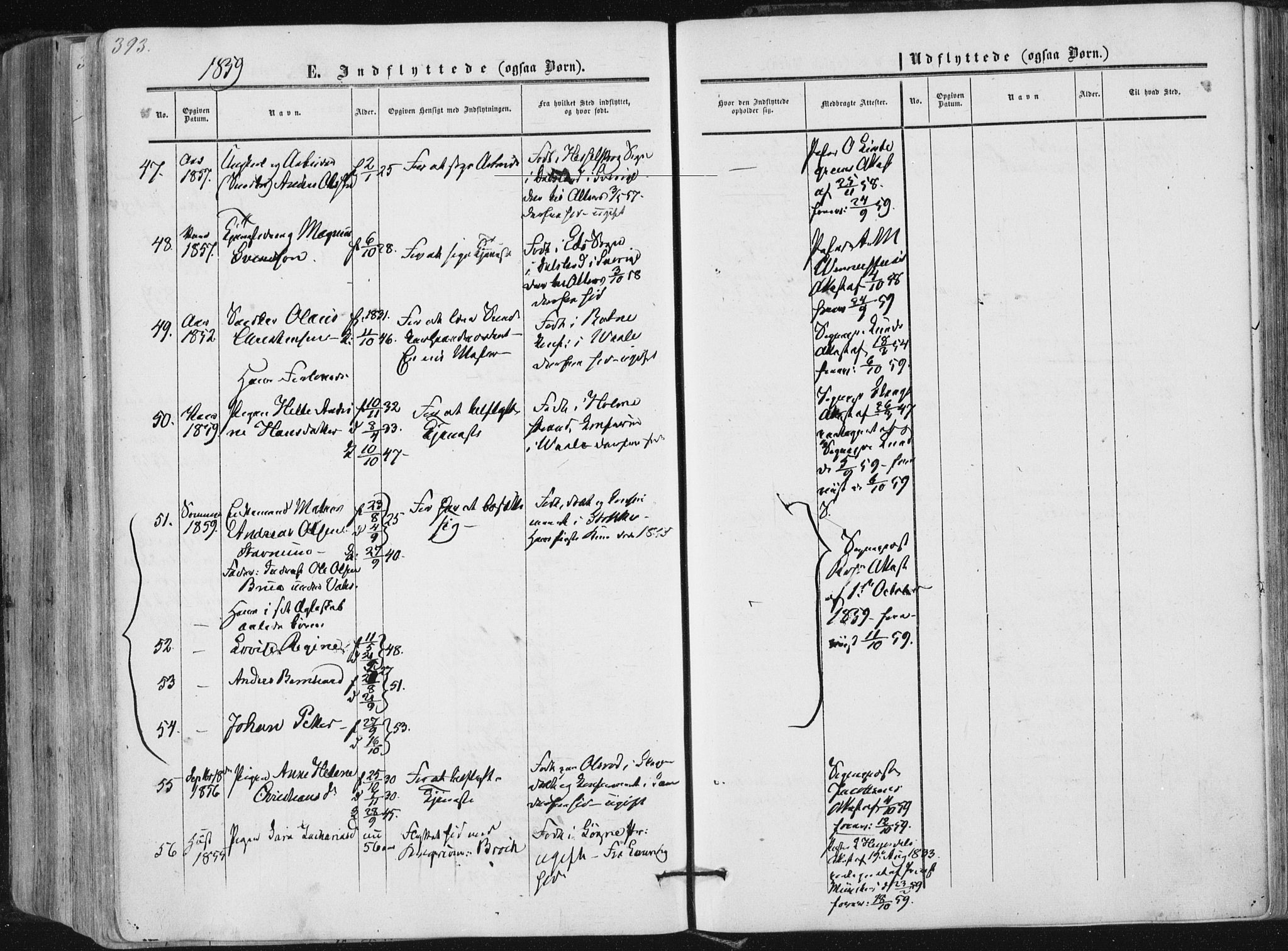 Tønsberg kirkebøker, AV/SAKO-A-330/F/Fa/L0008: Parish register (official) no. I 8, 1855-1864, p. 393